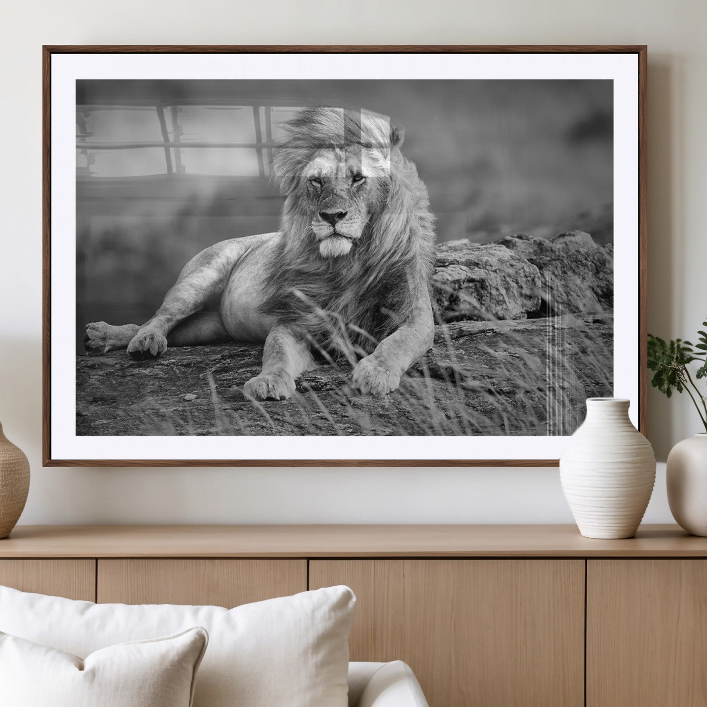 MGC-FP-36x24 - King of Forest Lion Wall Art Canvas Print