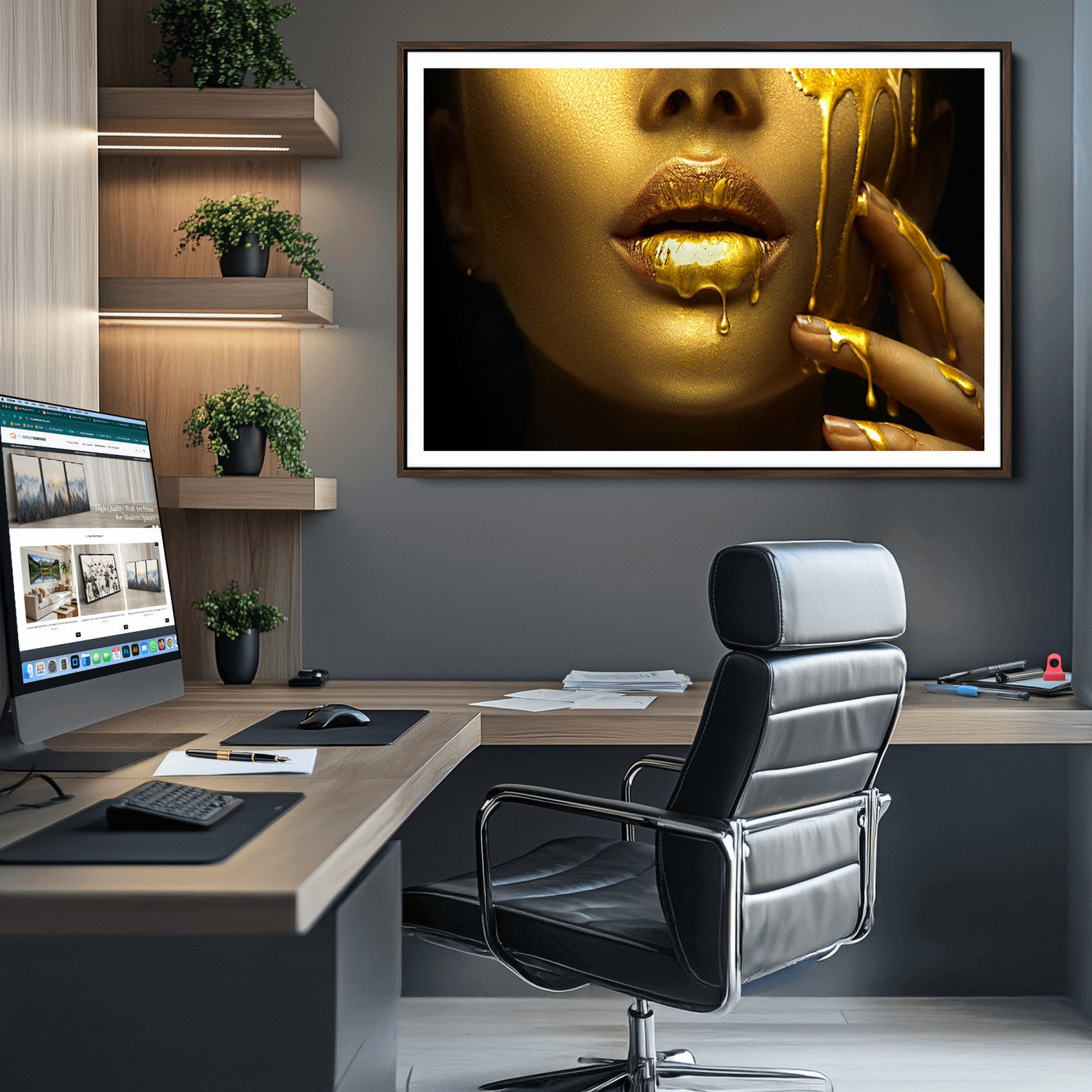24252-MGV-CV-36X24-Gold and Women Wall Art Canvas Print