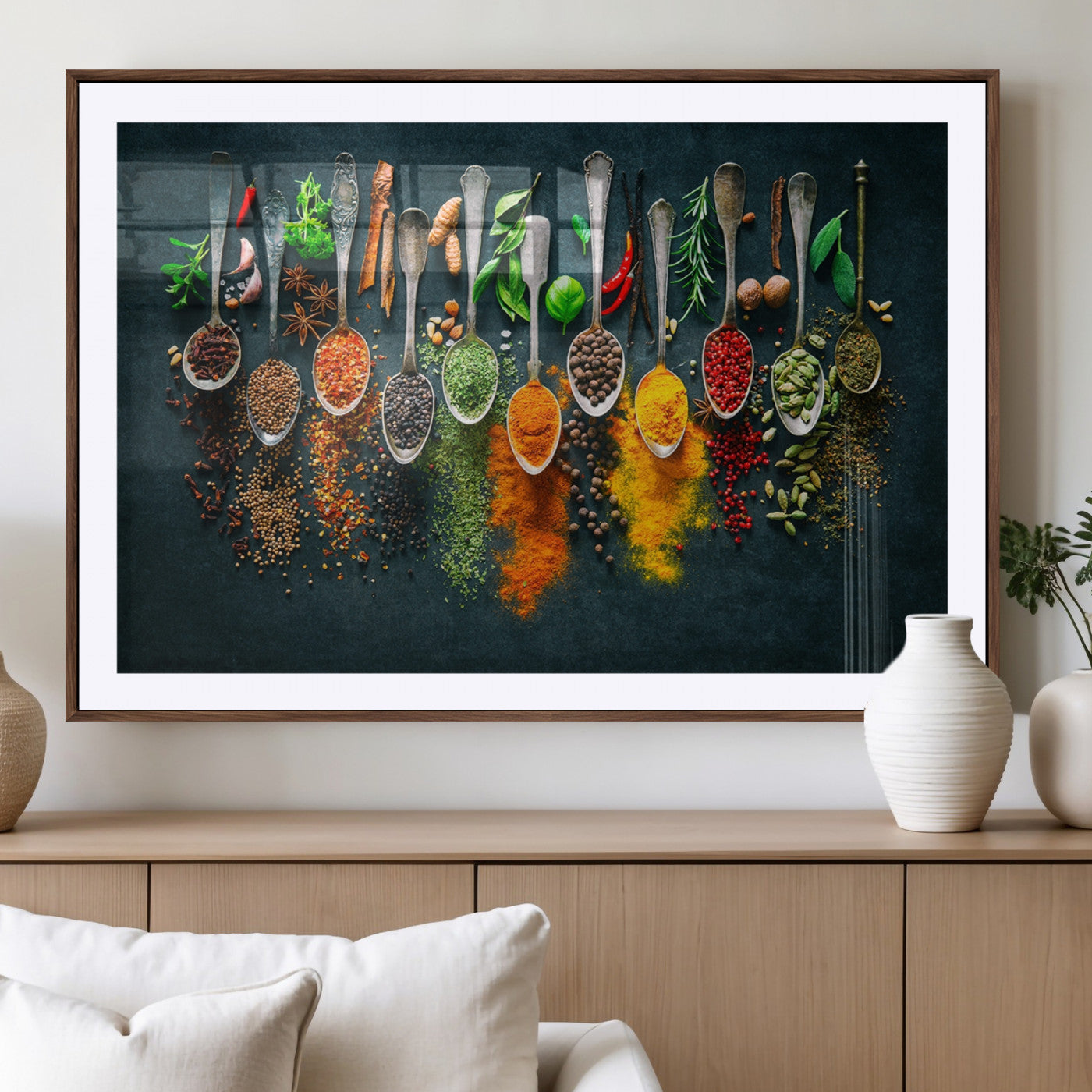 MGC-FP-36x24 - Herbs and Spices Kitchen Wall Art Canvas Print