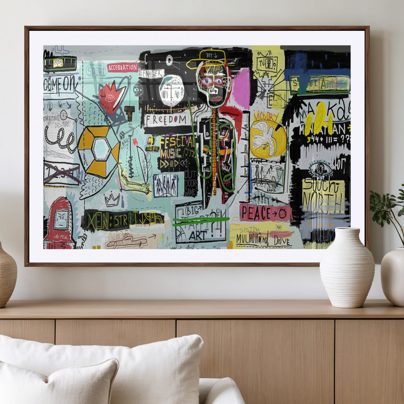 MGC-FP-36x24 - Abstract Graffiti Canvas Street Art-Inspired Graffiti Triptych Canvas – Modern Abstract Wall Art for
