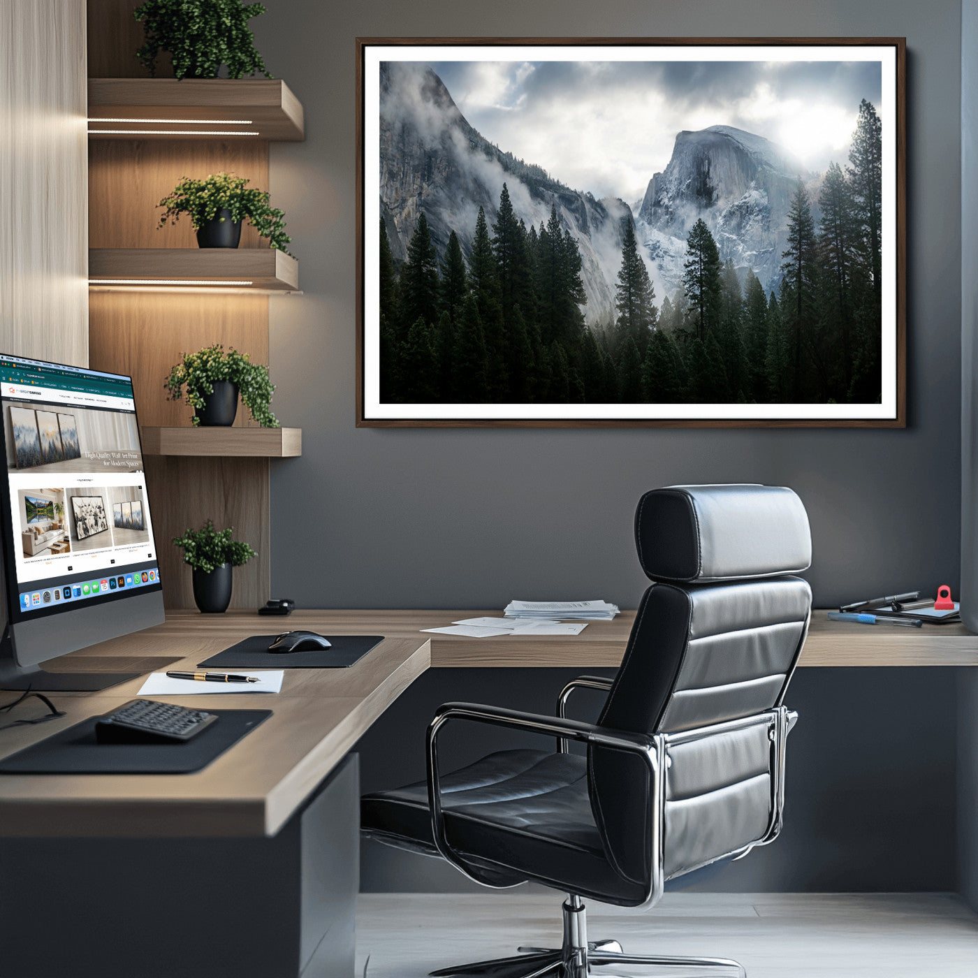 98725-MGV-CV-36X24-Wall Art Foggy Forest Landscape Canvas Print