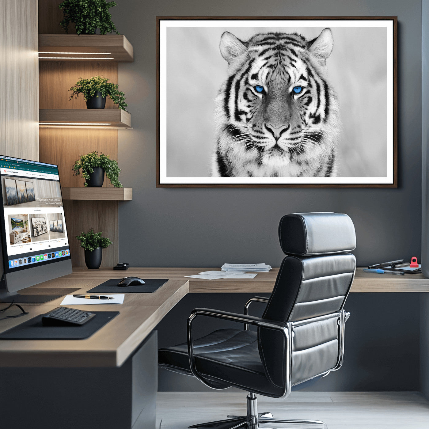 46396-MGV-CV-36X24-Tiger Canvas Artwork Wall Art Print