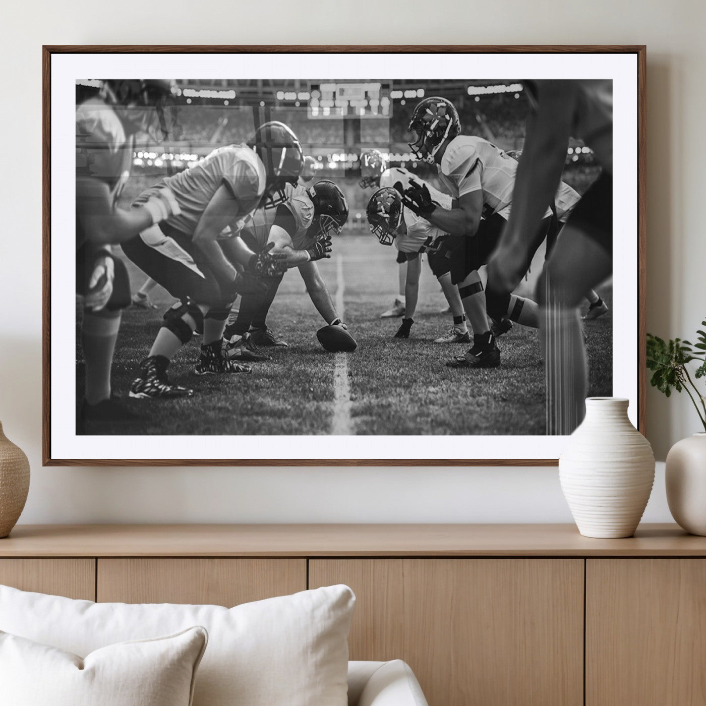 MGC-FP-36x24 - American Football Wall Art Canvas Print, Stadium Sport Wall Art Print