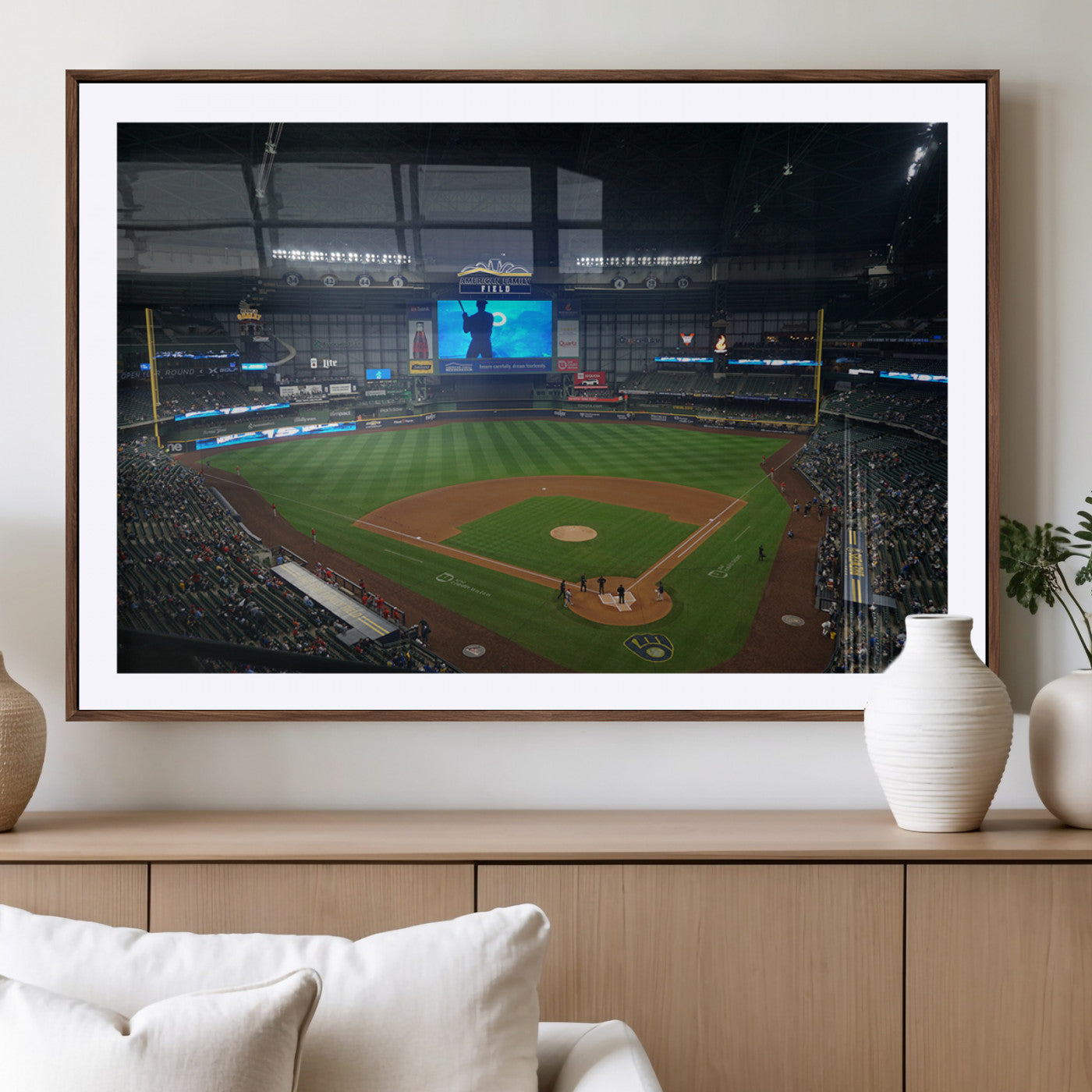 MGC-FP-36x24 - Milwaukee Brewers Baseball Art Print - American Family Field Stadium Wall Art Canvas Print
