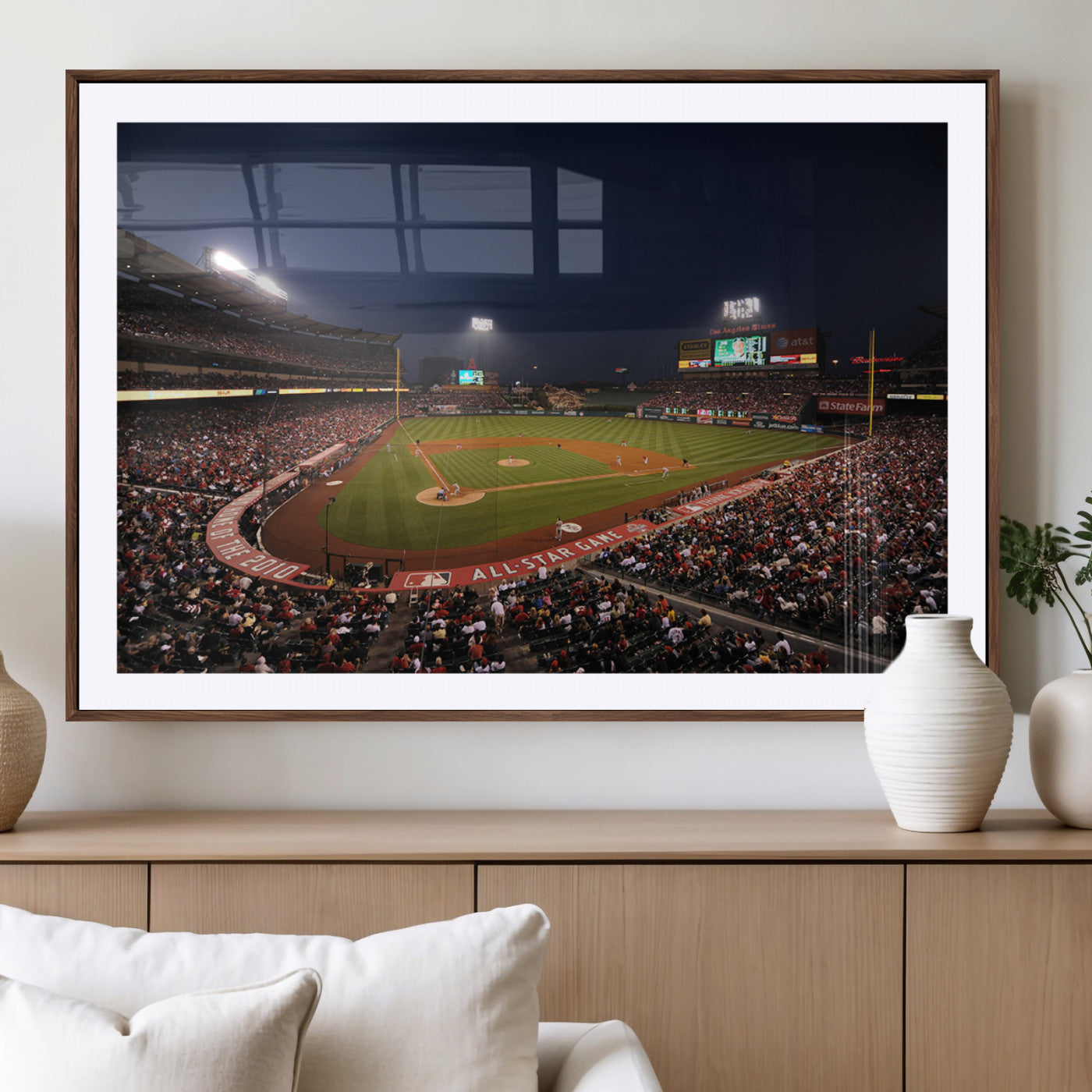 MGC-FP-36x24 - Los Angeles Angels Baseball Team Print - Anaheim Angel Stadium Wall Art Canvas Print