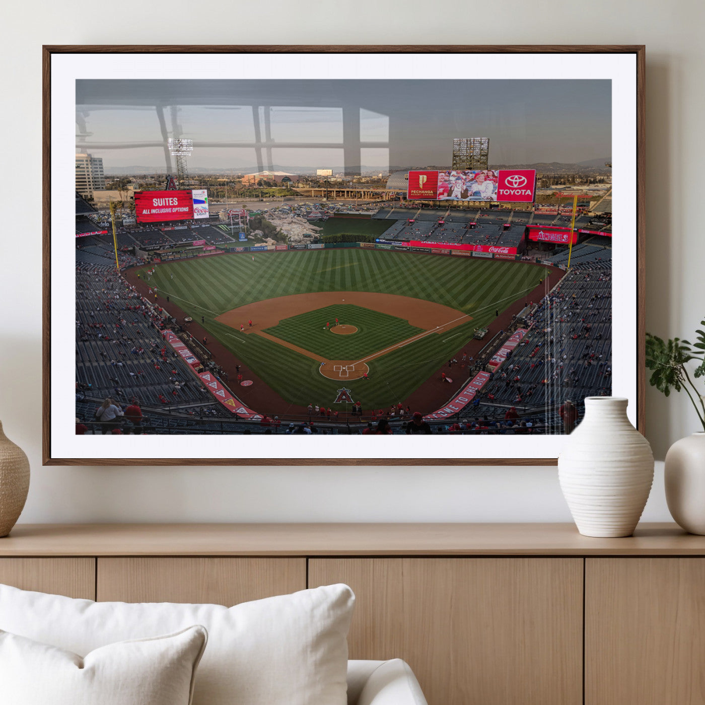 MGC-FP-36x24 - Los Angeles Angels Baseball Canvas Print - Anaheim Angel Stadium Wall Art Canvas Print