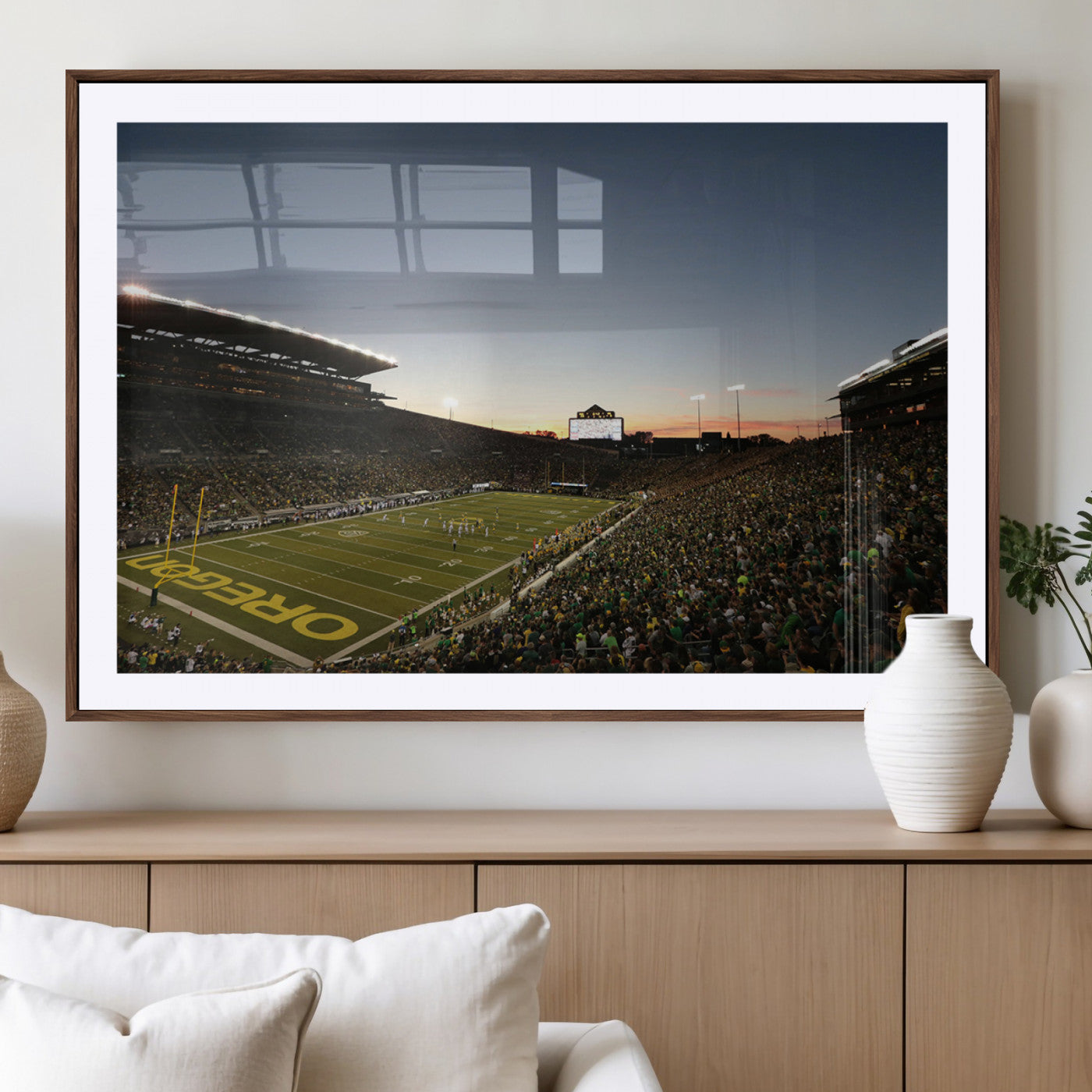 MGC-FP-36x24 - Oregon Ducks Football Team Print - Eugene Autzen Stadium Wall Art Canvas Print