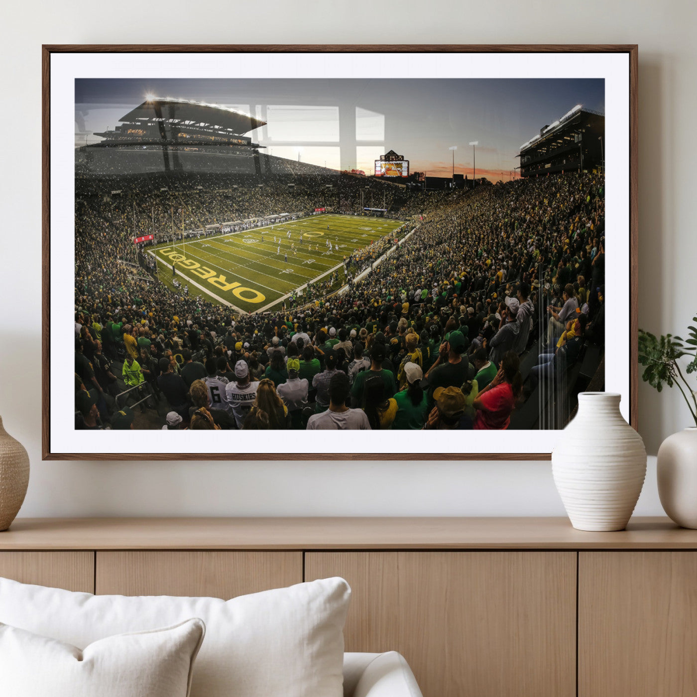 MGC-FP-36x24 - Oregon Stadium Canvas Wall Art - Captivating Game Day Scene at Autzen Stadium, Oregon Ducks Football