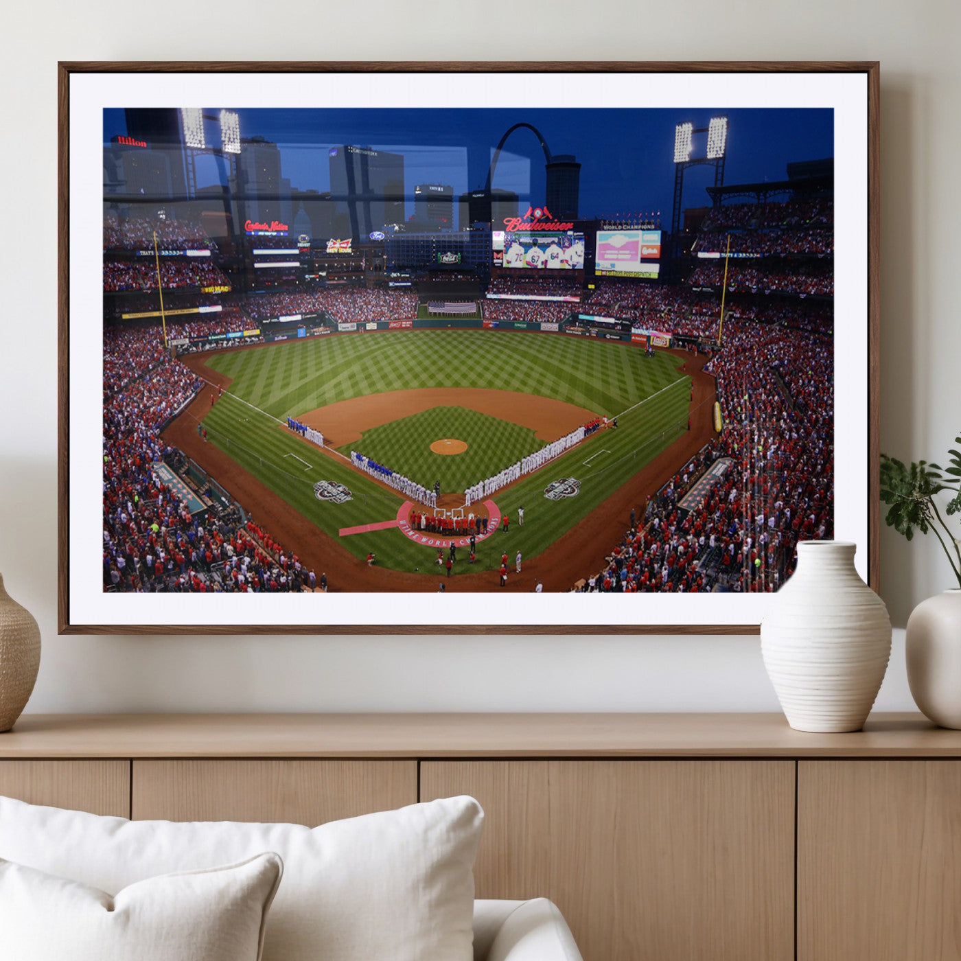 MGC-FP-36x24 - St. Louis Cardinals Baseball Team Print - Busch Stadium Wall Art Canvas Print