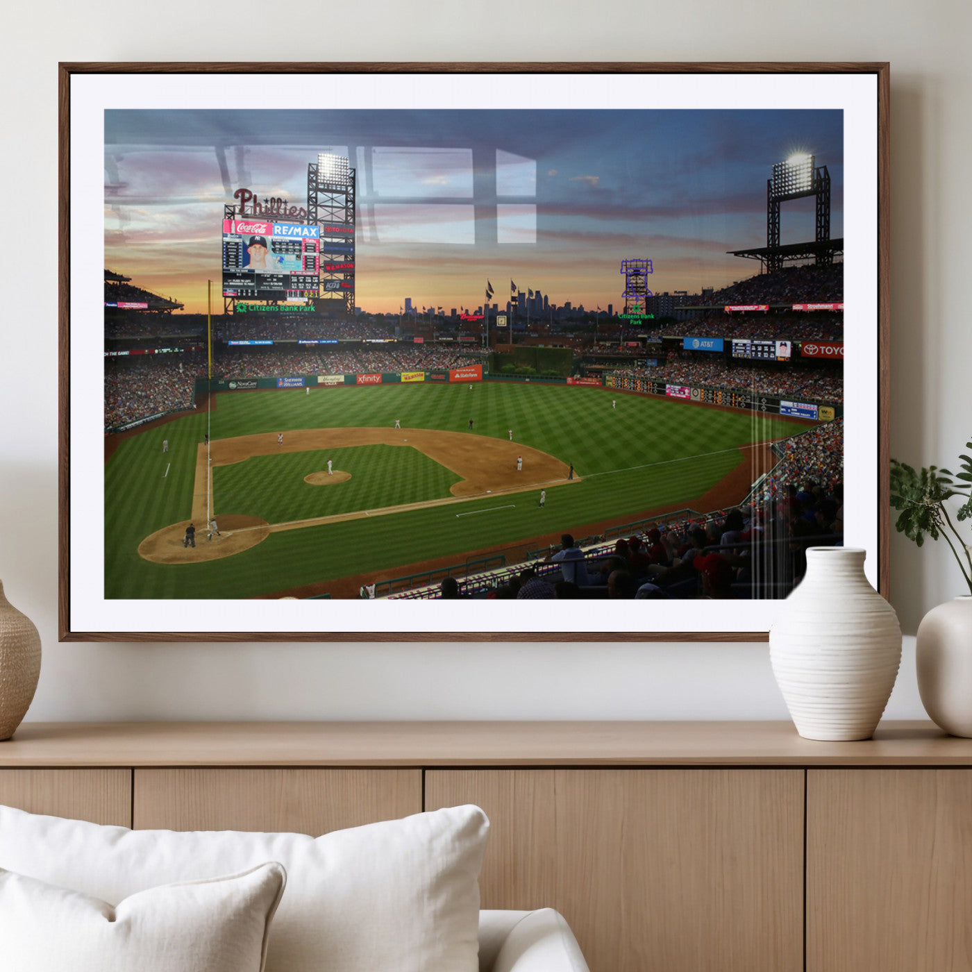 MGC-FP-36x24 - Citizens Bank Park Philadelphia Phillies Wall Art Canvas | 3-Panel Canvas Print of Phillies Stadium
