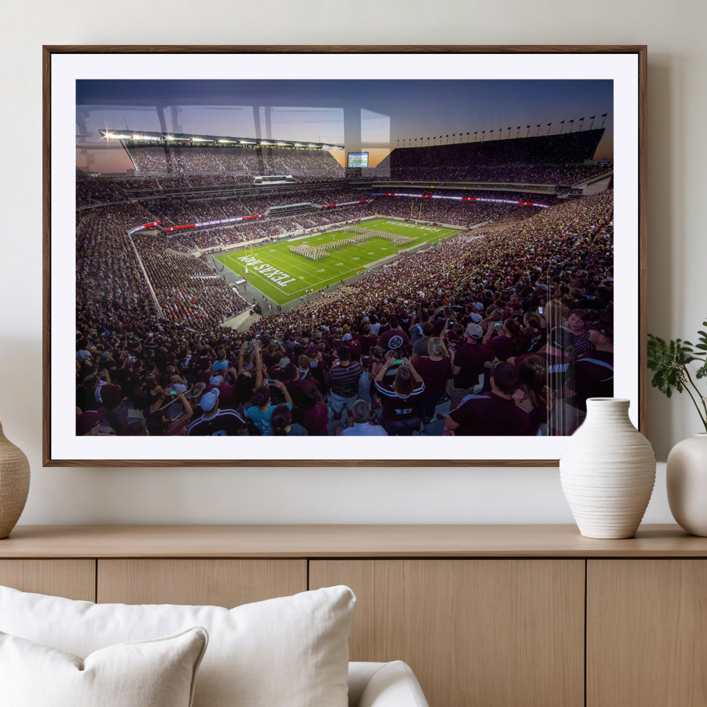 MGC-FP-36x24 - Texas A&M University Aggies Football Team Print - College Station Kyle Field Stadium Wall Art Canvas