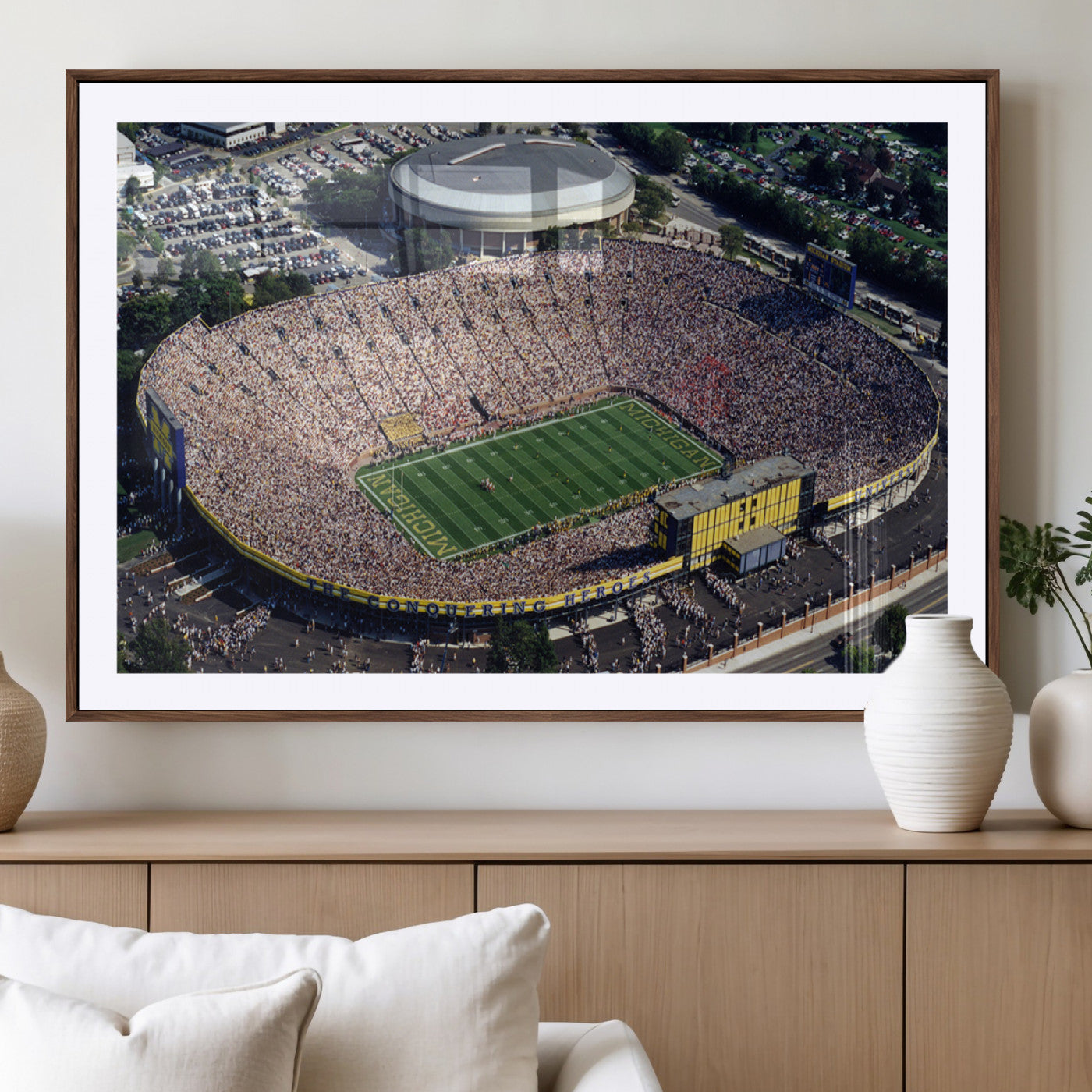 MGC-FP-36x24 - Michigan Wolverines Football Team Print - Ann Arbor Michigan Stadium Print, Michigan Wolverines