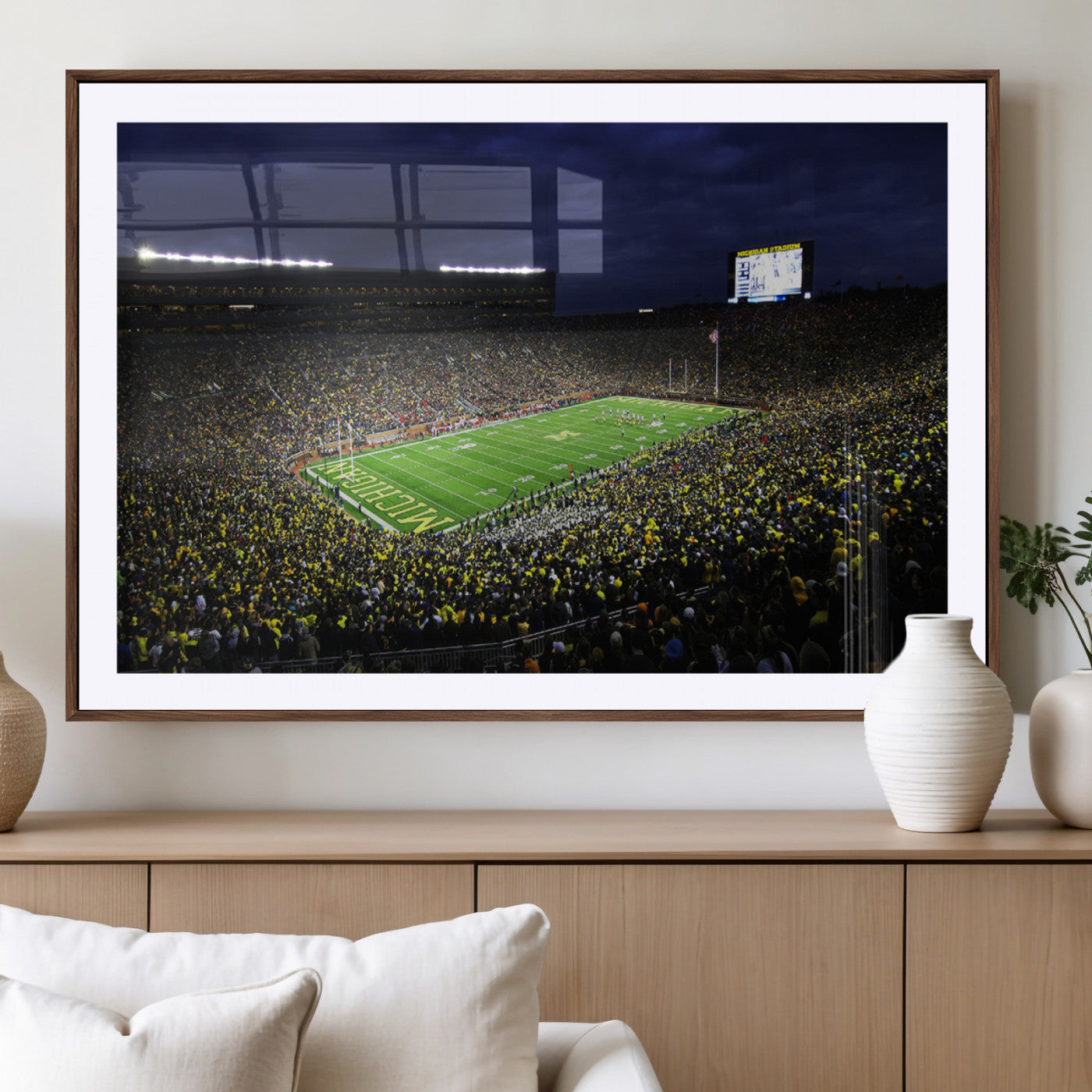 MGC-FP-36x24 - Michigan Wolverines Football Canvas Wall Decor, Football Team Print - Ann Arbor Michigan Stadium