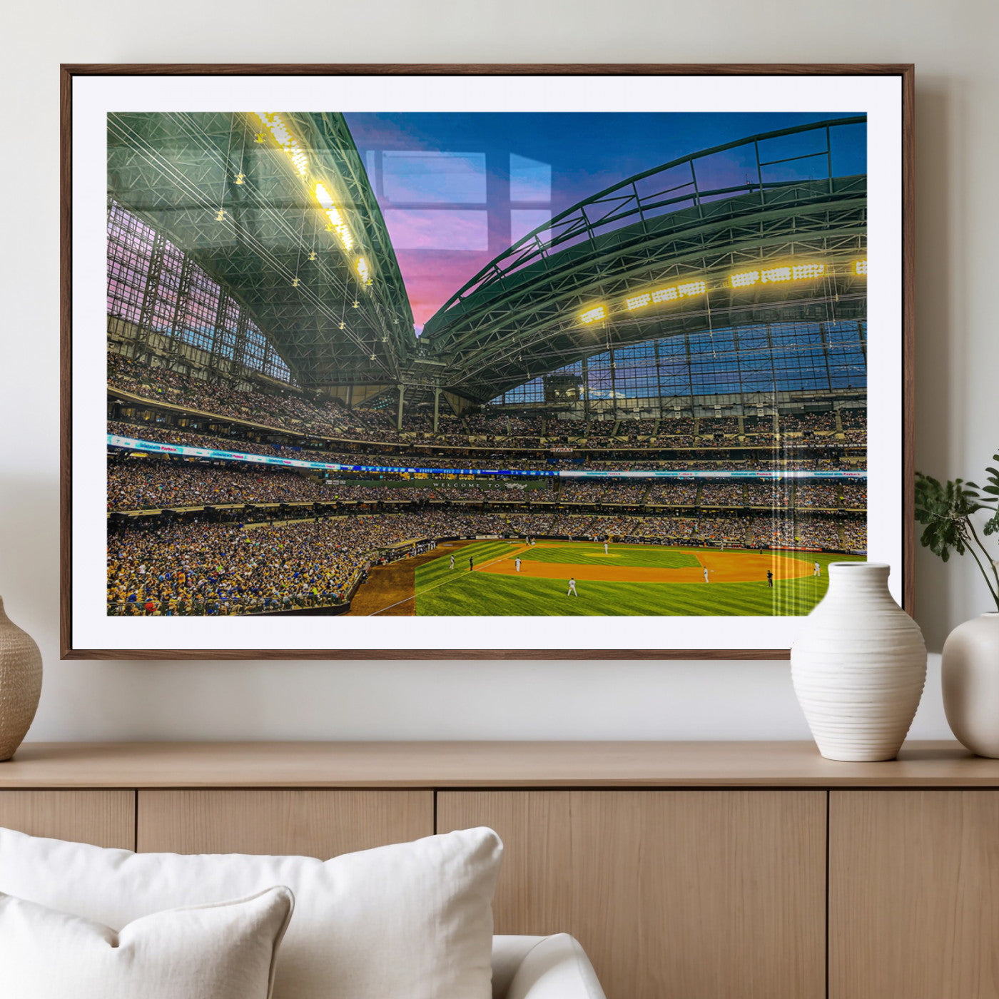 MGC-FP-36x24 - Milwaukee Brewers Baseball Team Print Canvas- American Family Field Stadium Wall Art Canvas Print