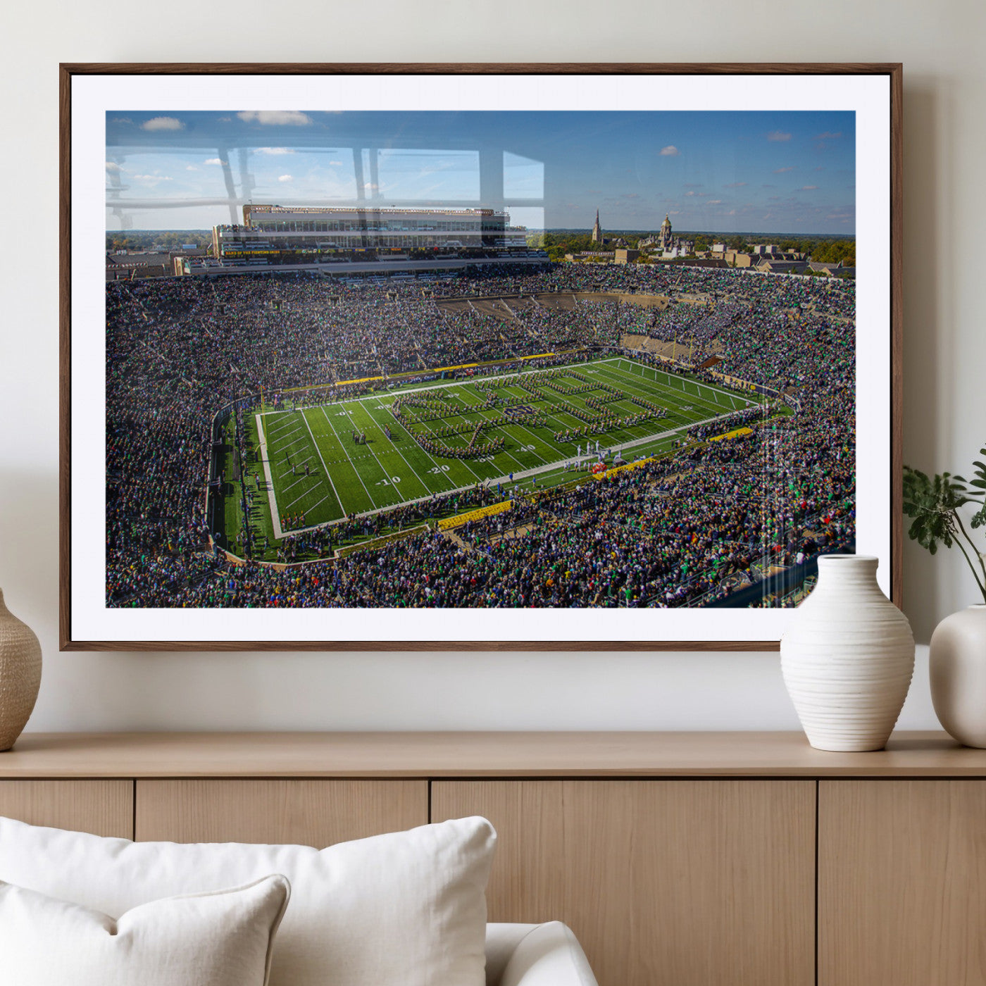 MGC-FP-36x24 - Notre Dame Fighting Irish Football Team Print - Notre Dame Stadium Wall Art Canvas Print