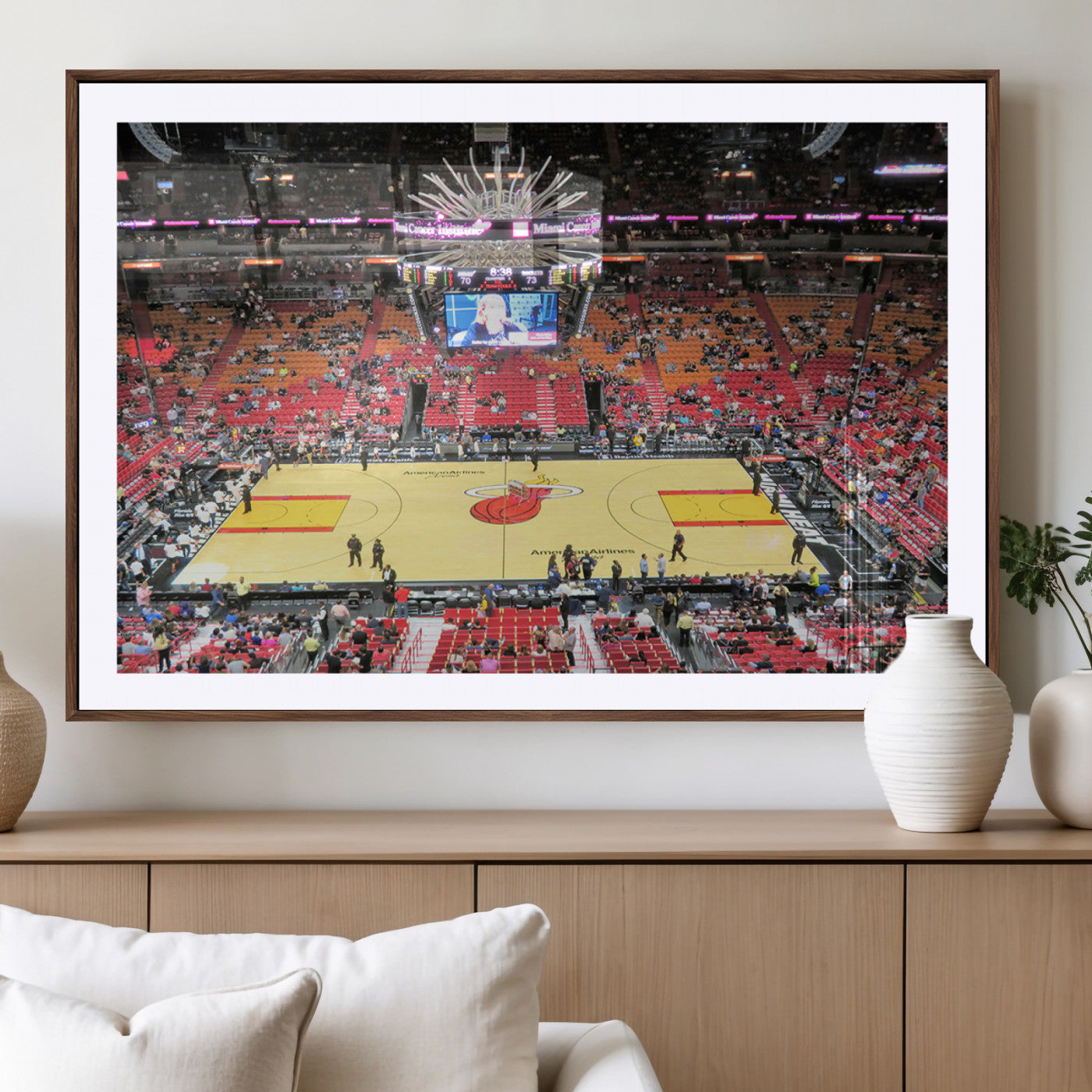 MGC-FP-36x24 - Miami Heat Basketball Team Print Wall Art- Kaseya Center Stadium Wall Art Canvas Print