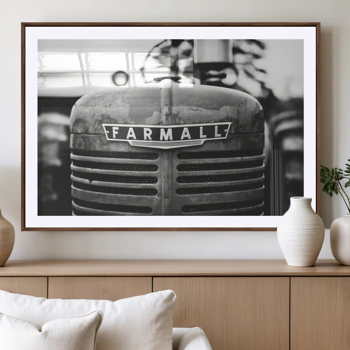 MGC-FP-36x24 - Vintage Farmall Tractor Wall Art Canvas Print, Rustic Farmhouse Decor Ready to Hang