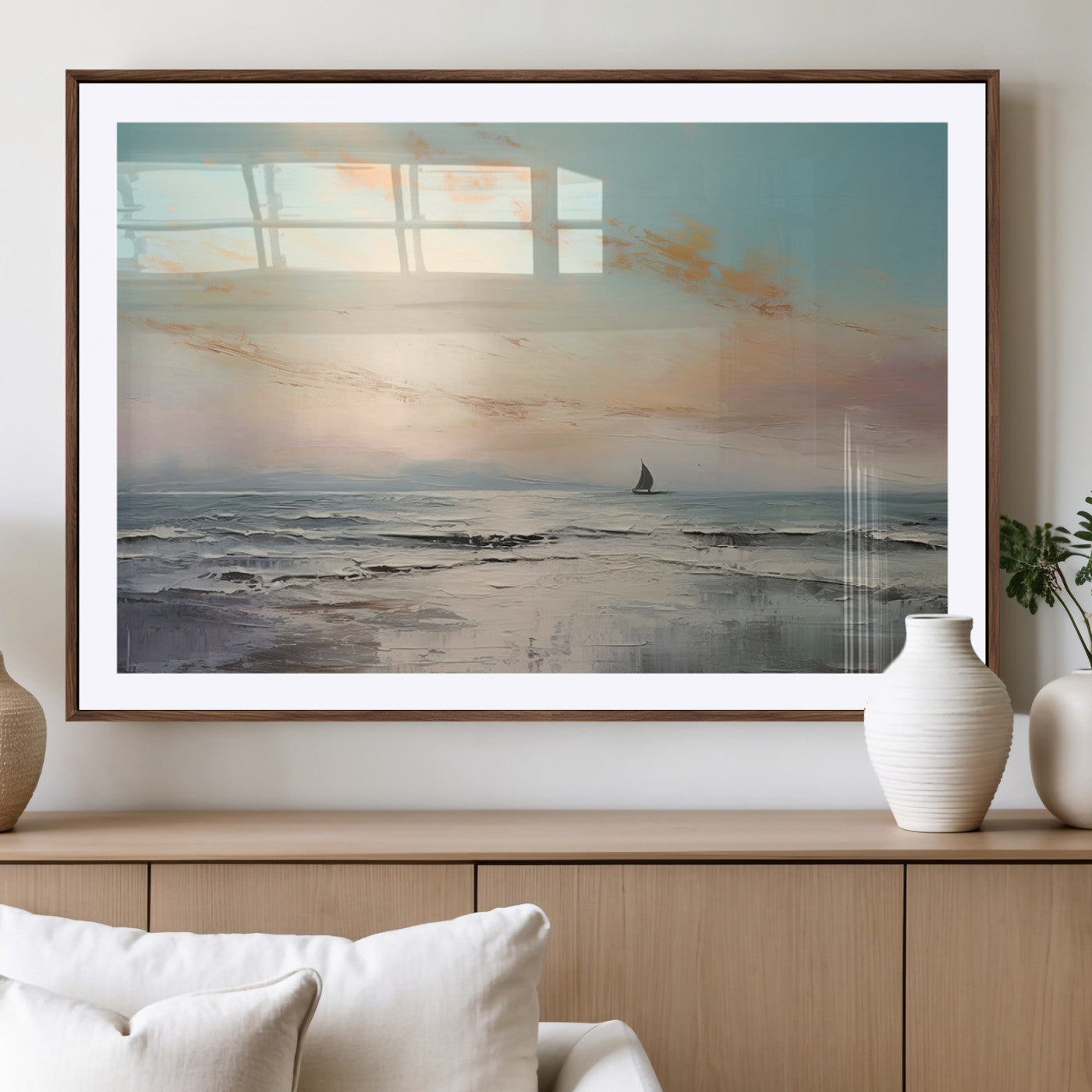 MGC-FP-36x24 - Abstract Ocean Wall Art -  Boat Wall Art Canvas Print