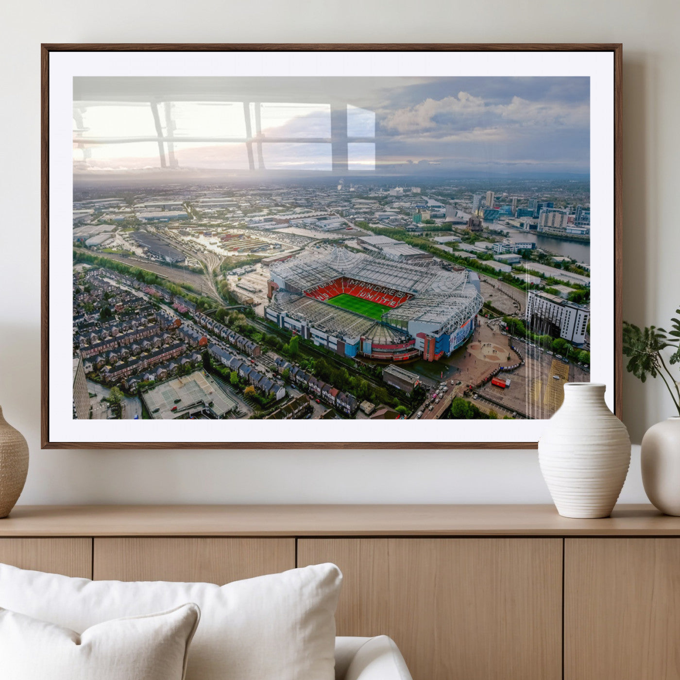 MGC-FP-36x24 - Old Trafford Manchester United Stadium Wall Art Canvas Print - Aerial View Stadium, Old Trafford