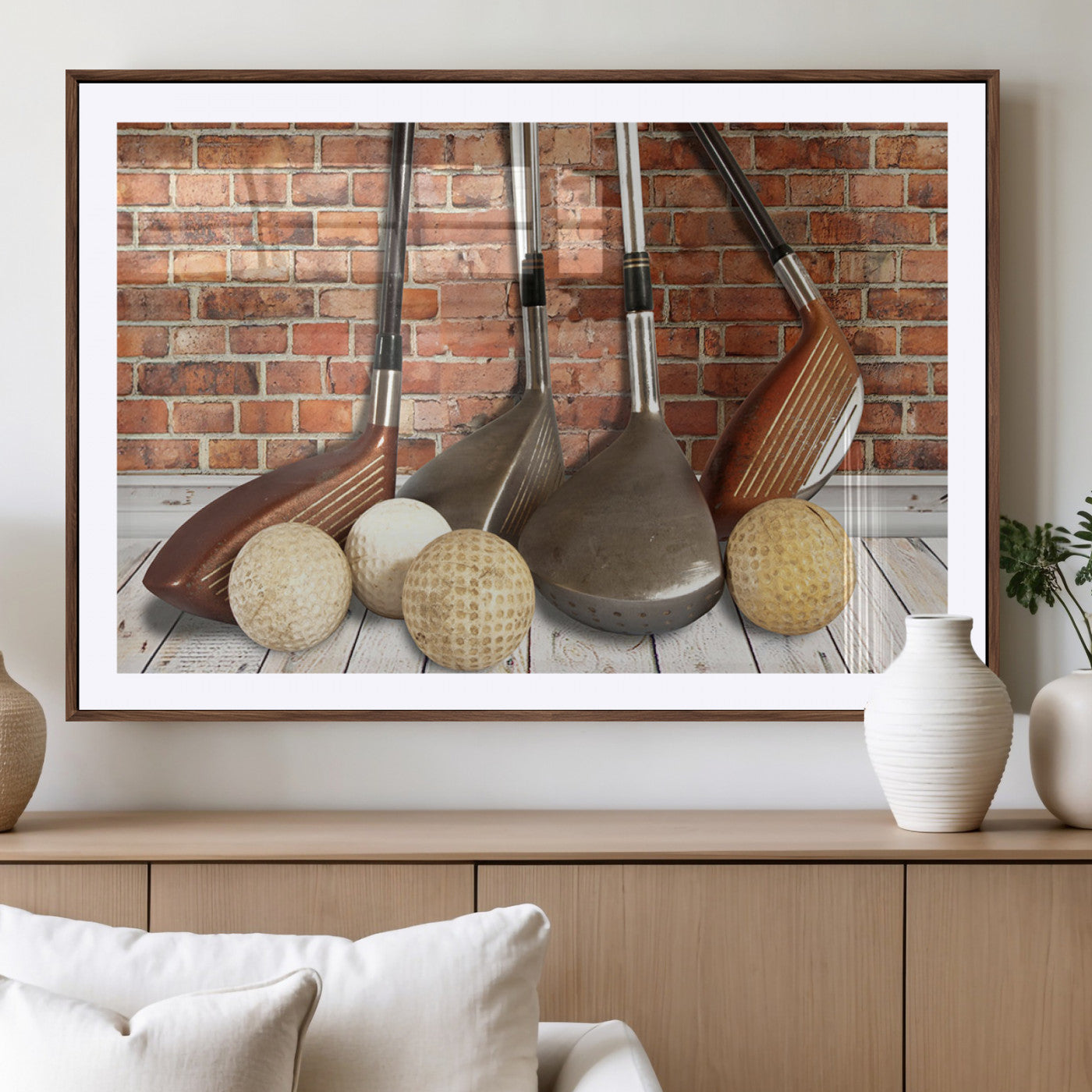 MGC-FP-36x24 - Vintage Golf Ball Wall Art Canvas Print | Golf Decor for Man Cave or Office | Ready to Hang and