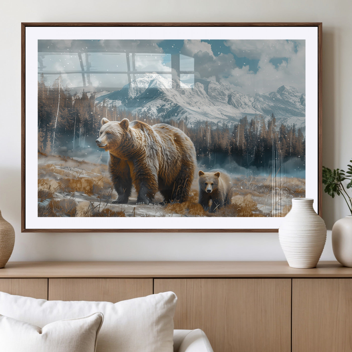 MGC-FP-36x24 - Bear and Baby Bear Wall Art Canvas Print