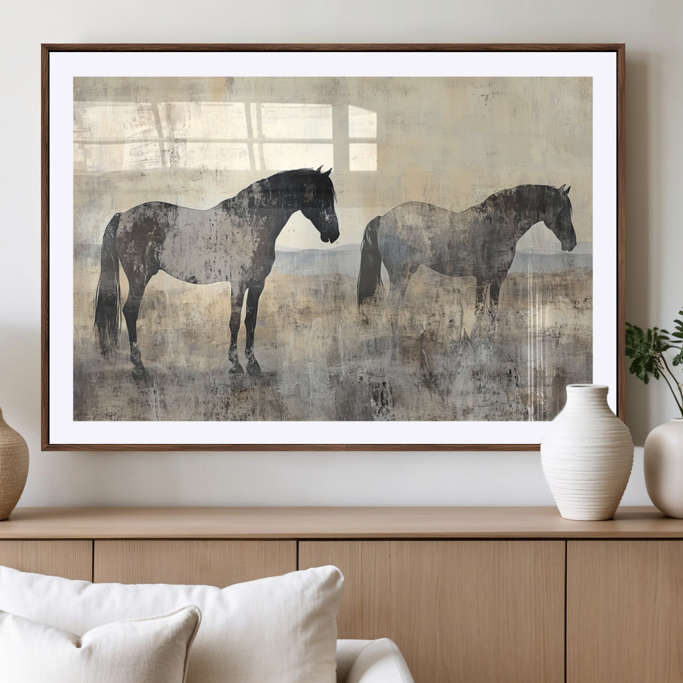 MGC-FP-36x24 - Vintage Horses Wall Art Canvas Print