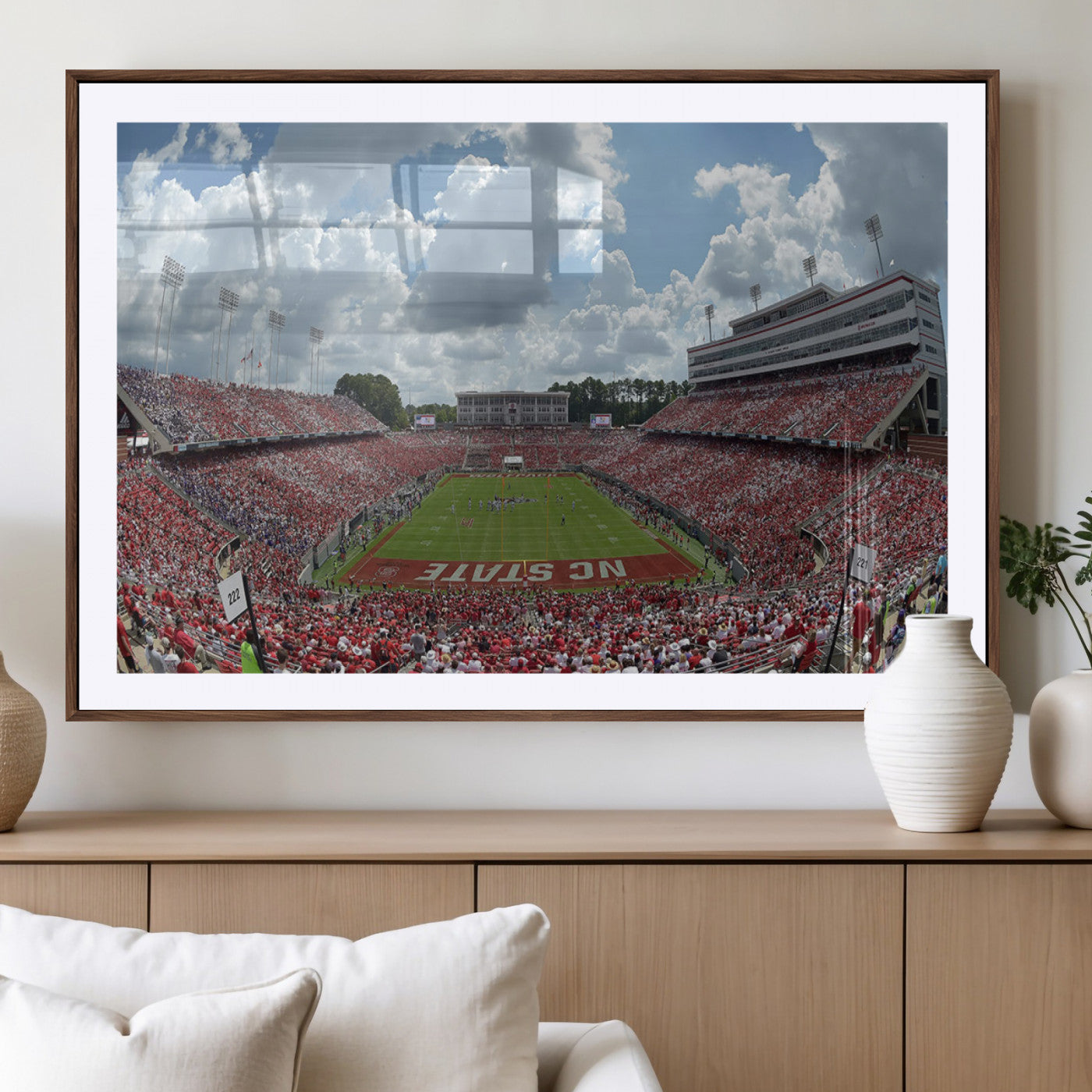 MGC-FP-36x24 - NC State Wolfpack Football Team Print Canvas- Raleigh Carter-Finley Stadium Wall Art Canvas Print