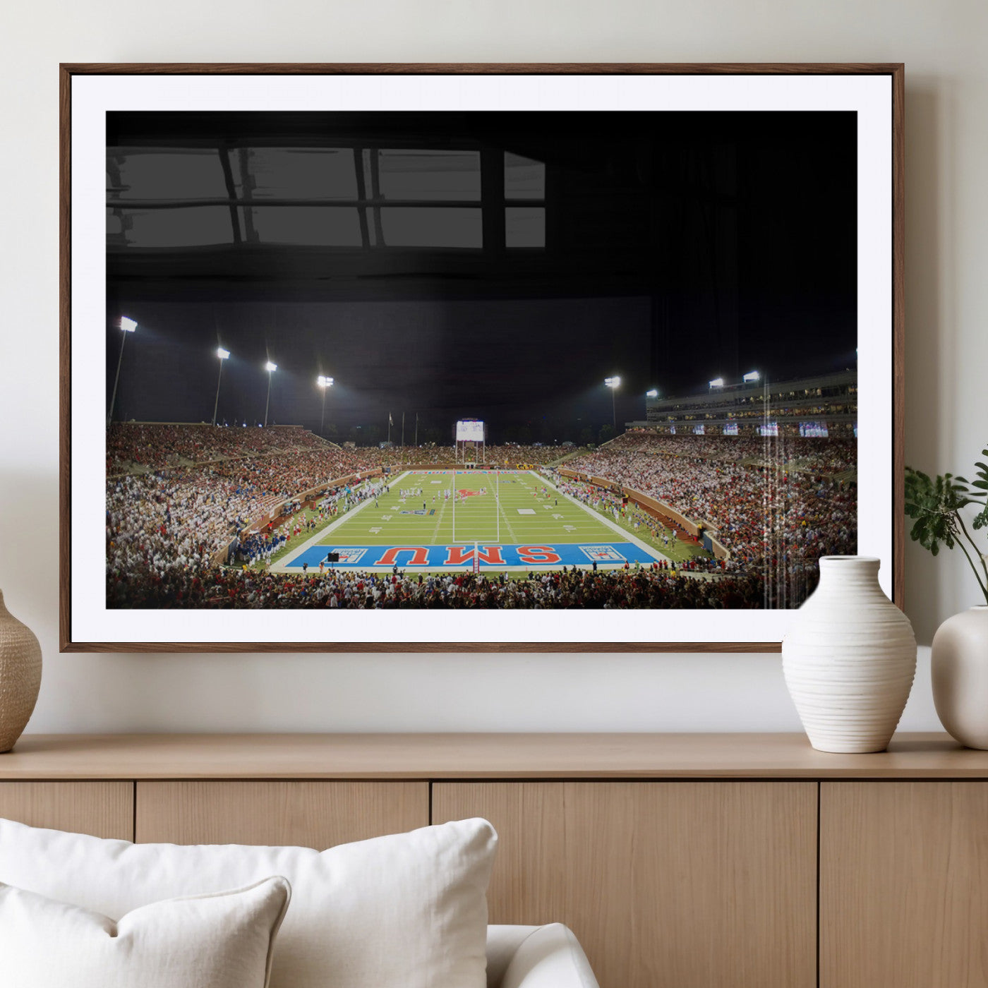 MGC-FP-36x24 - SMU Mustangs Football Team Print - Dallas Gerald J. Ford Stadium Wall Art Canvas Print