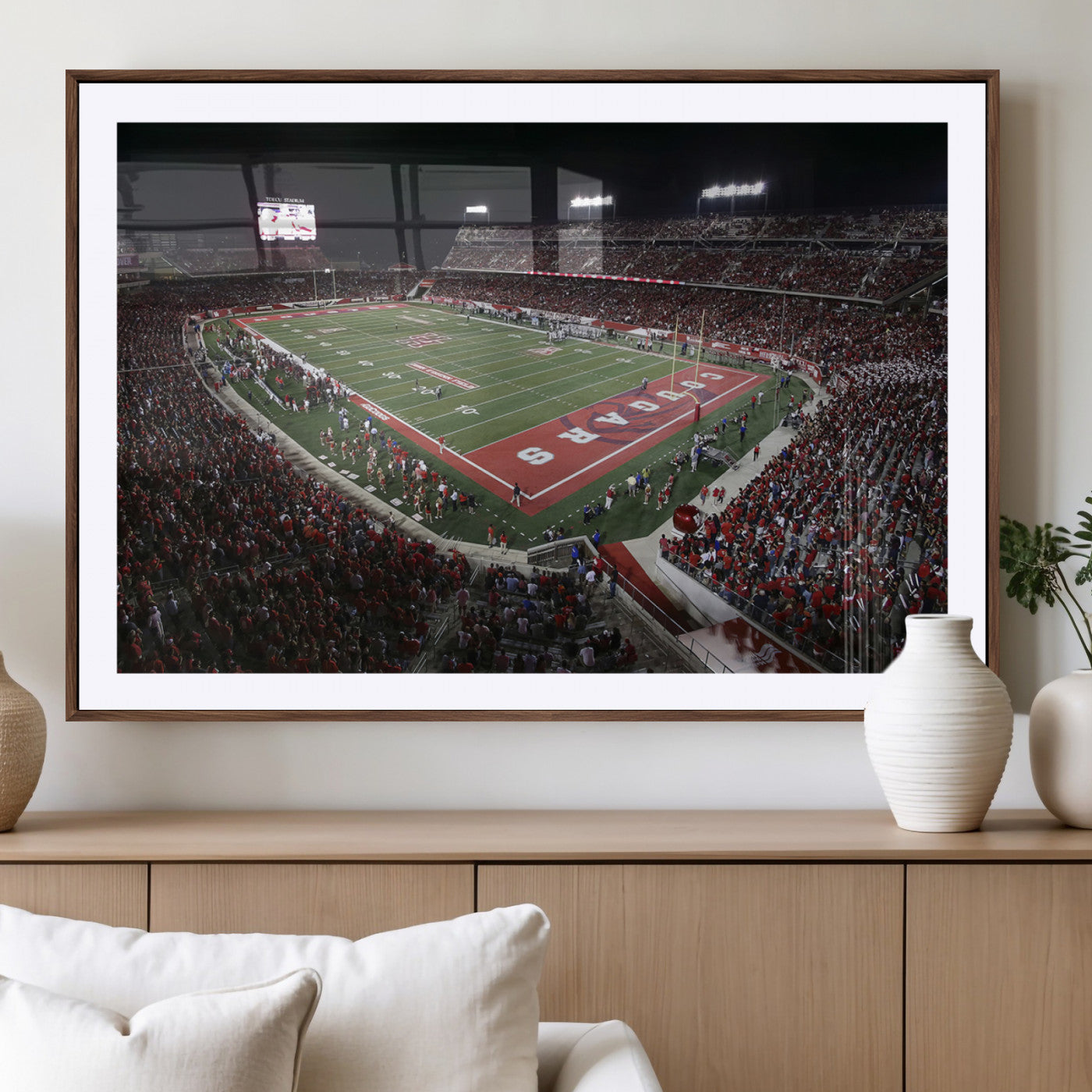MGC-FP-36x24 - Houston Cougars Football Team Print - Houston TDECU Stadium Wall Art Canvas Print