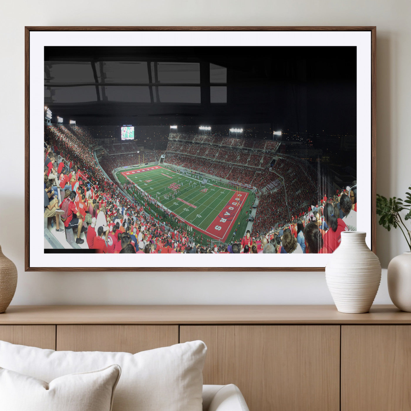 MGC-FP-36x24 - Houston Cougars Football Team Print - Houston TDECU Stadium Wall Art Canvas Print