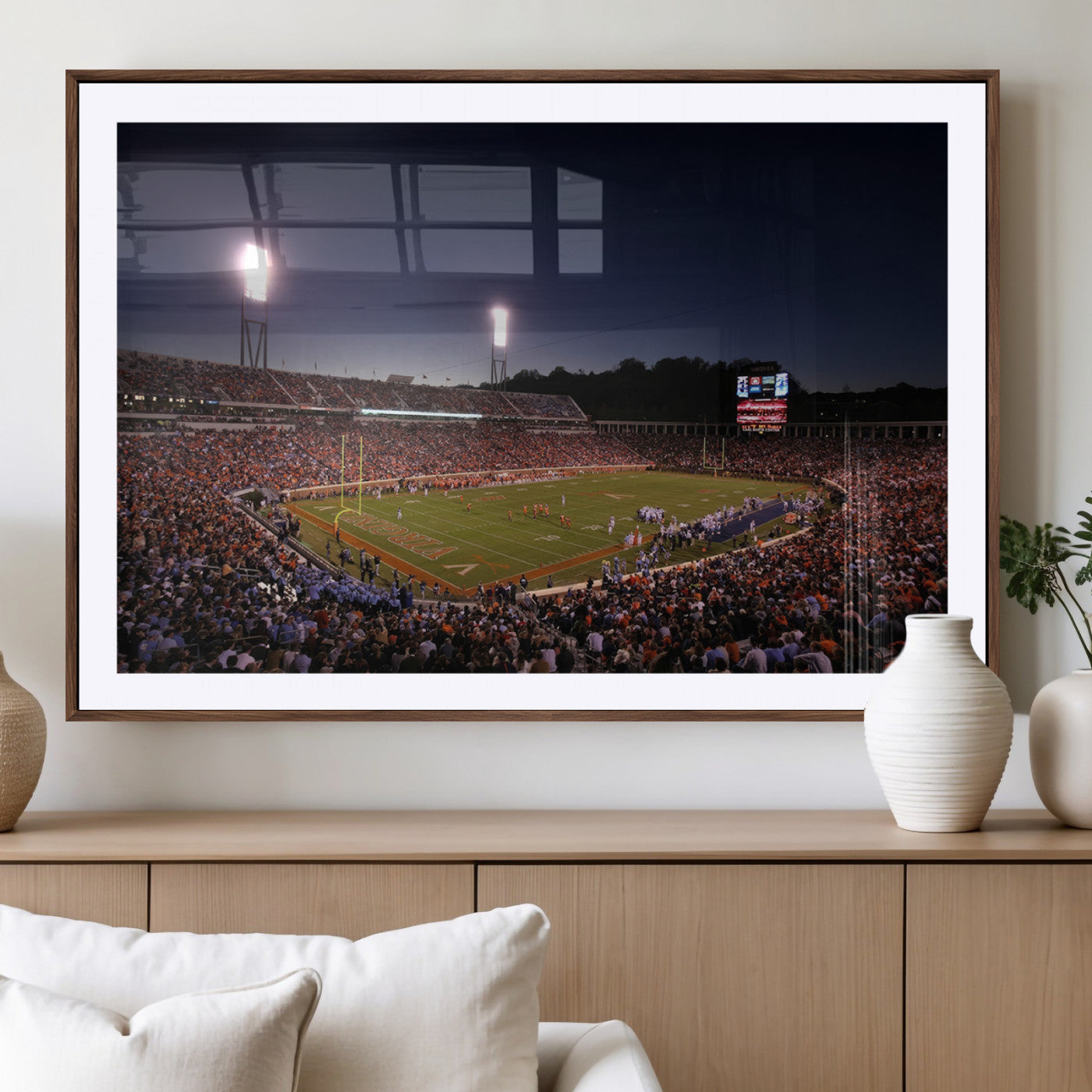 MGC-FP-36x24 - Virginia Cavaliers Football Team Print - Charlottesville Scott Stadium Canvas Print Wall Art