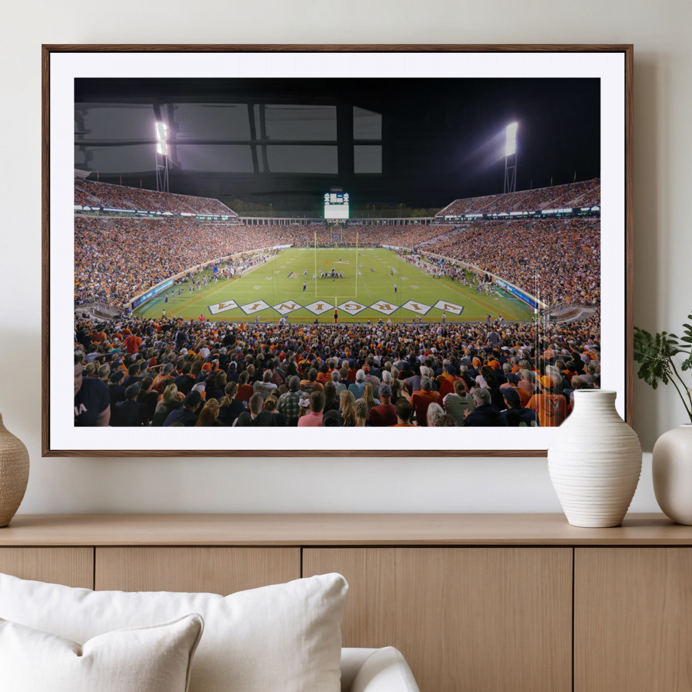 MGC-FP-36x24 - Virginia Cavaliers Football Team Print - Charlottesville Scott Stadium Wall Art Canvas Print