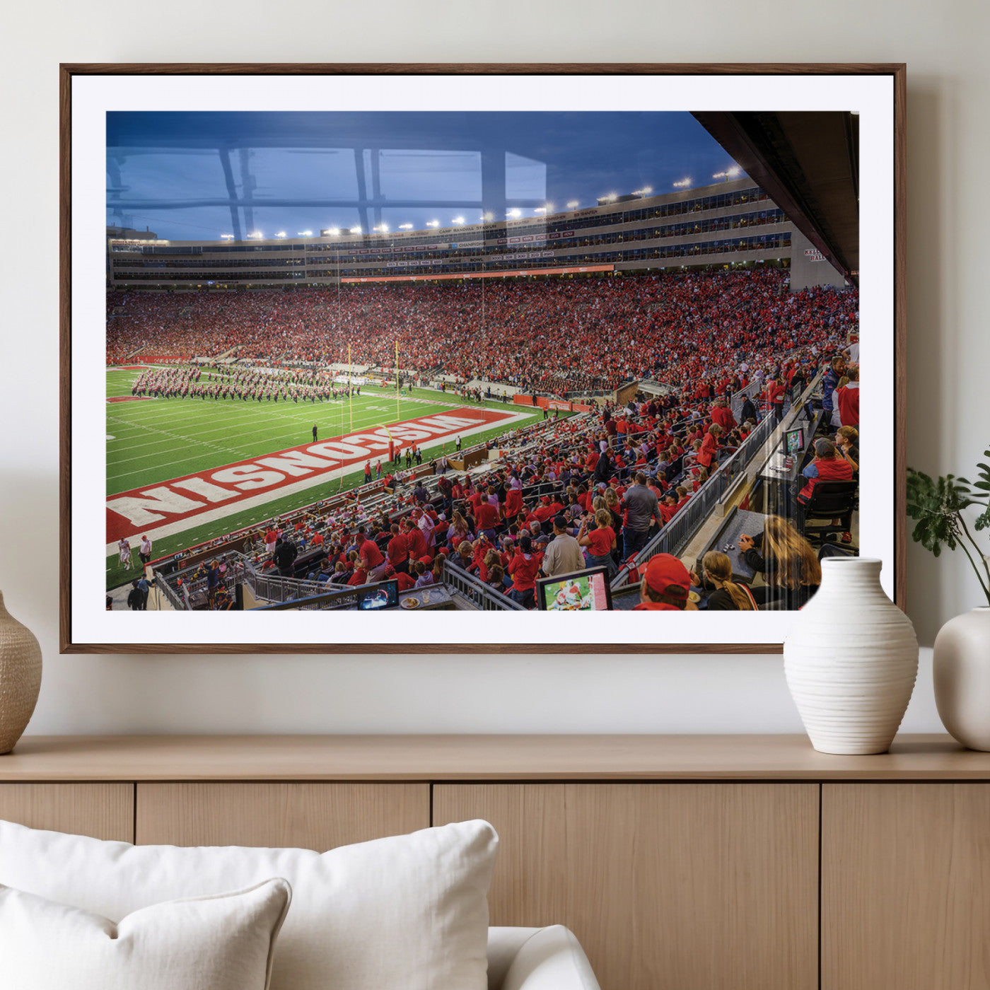 MGC-FP-36x24 - Wisconsin Badgers Football Team Print - Madison Camp Randall Stadium Wall Art, Wisconsin Badgers