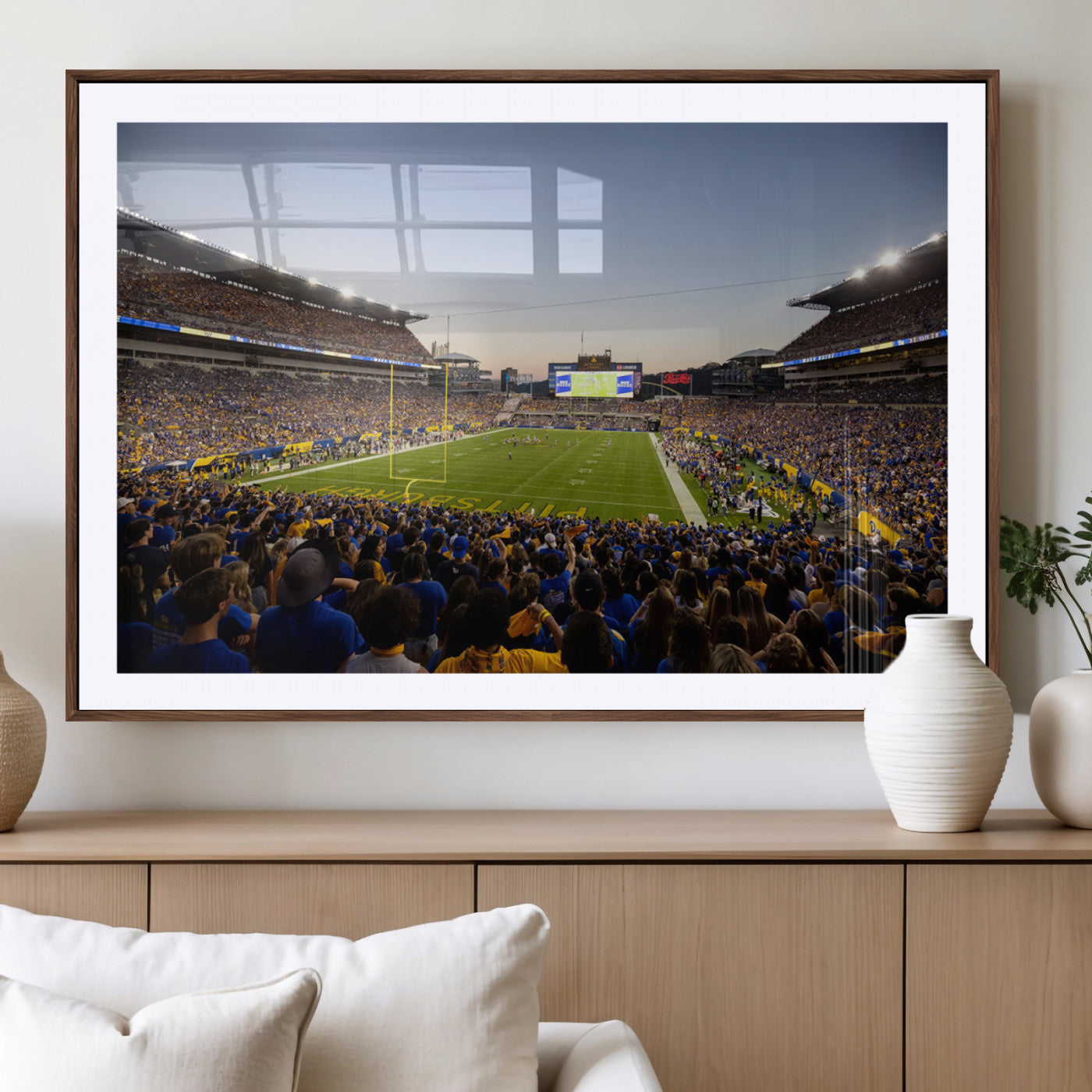 MGC-FP-36x24 - Pittsburgh Panthers Football Team Print - Pittsburgh Acrisure Stadium Wall Art Canvas Print