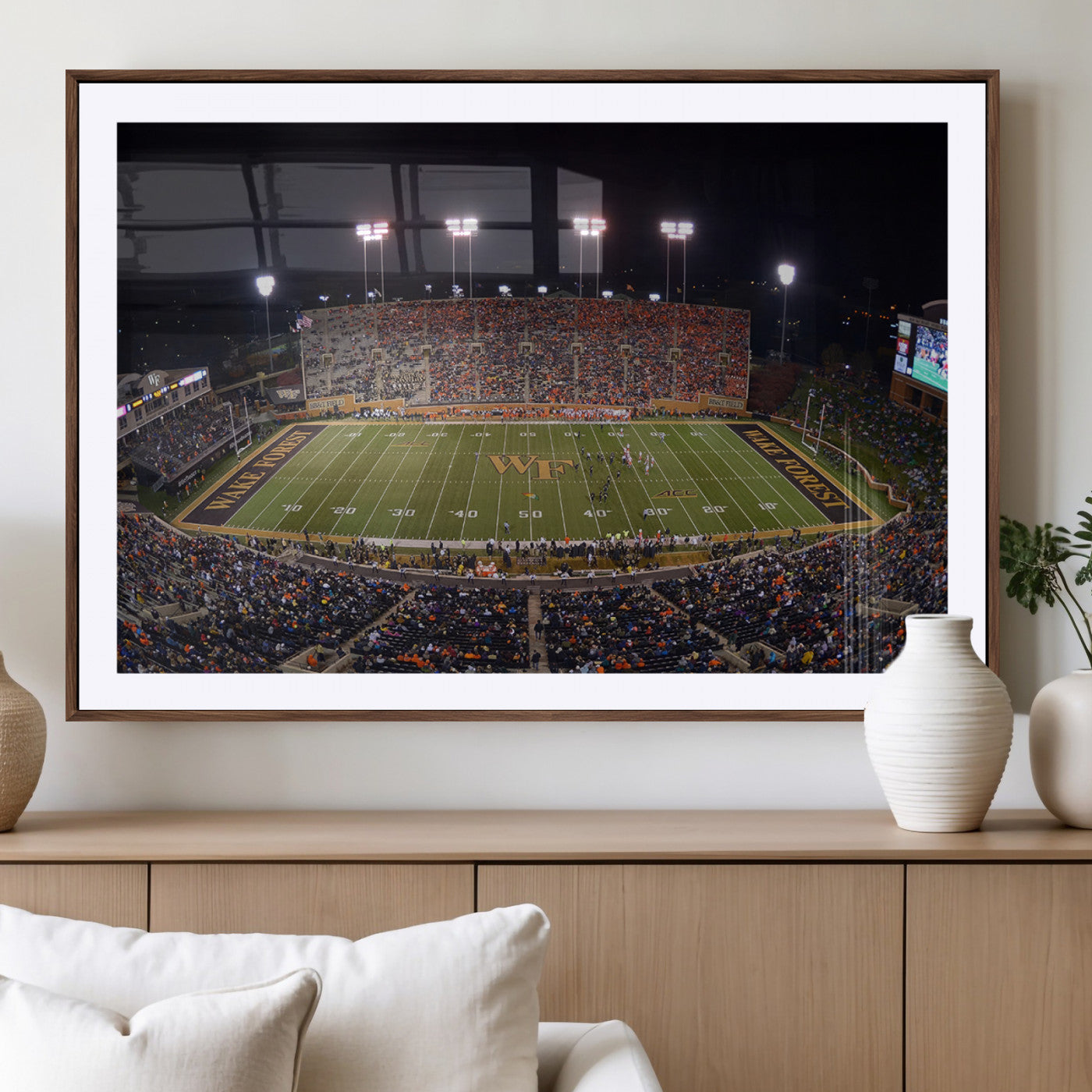 MGC-FP-36x24 - Demon Deacons Print Canvas, Football Team Print - Winston-Salem Allegacy Federal Credit Union
