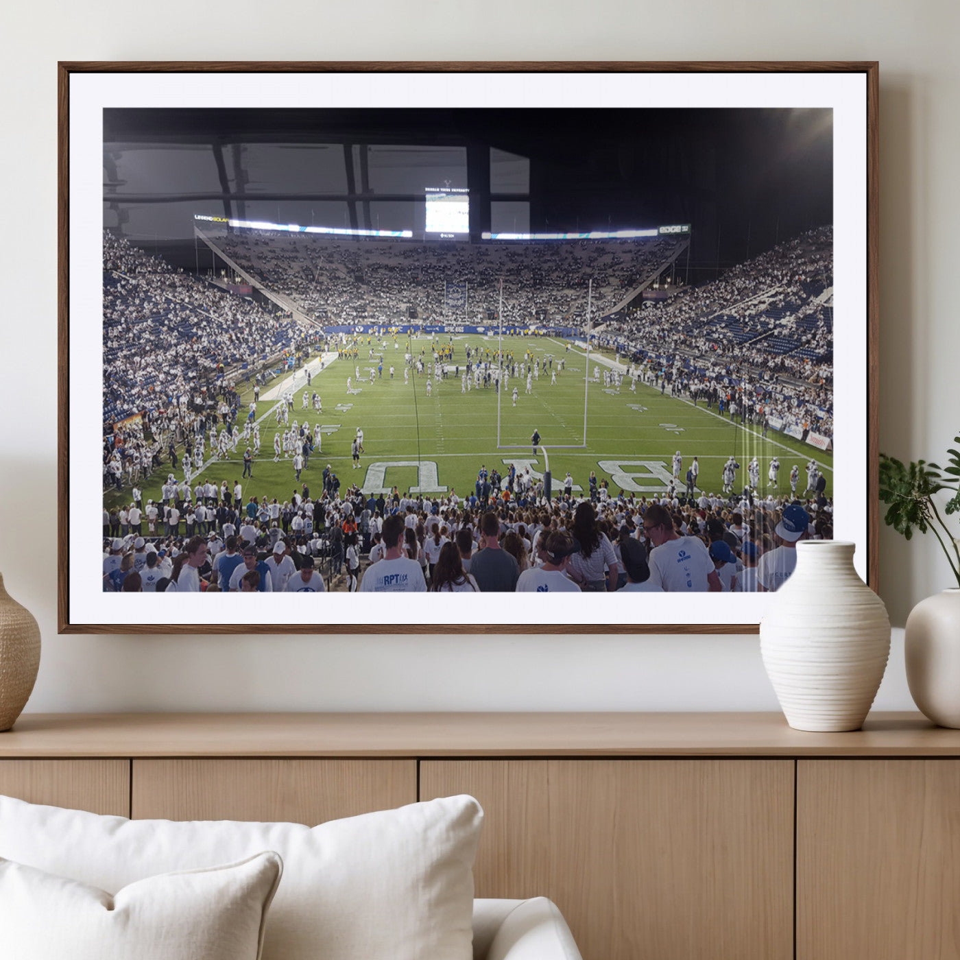 MGC-FP-36x24 - Brigham Young University Cougars Football Print Canvas - Provo LaVell Edwards Stadium Wall Art