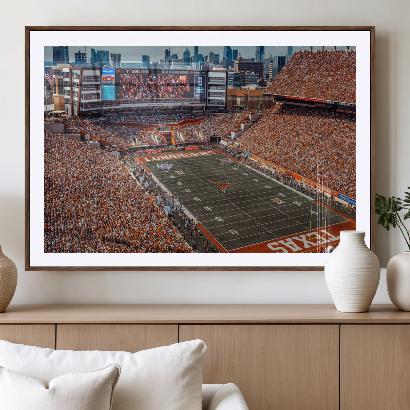 MGC-FP-36x24 - University of Texas Longhorns Football Team Print - Austin Darrell K Royal-Texas Memorial Stadium