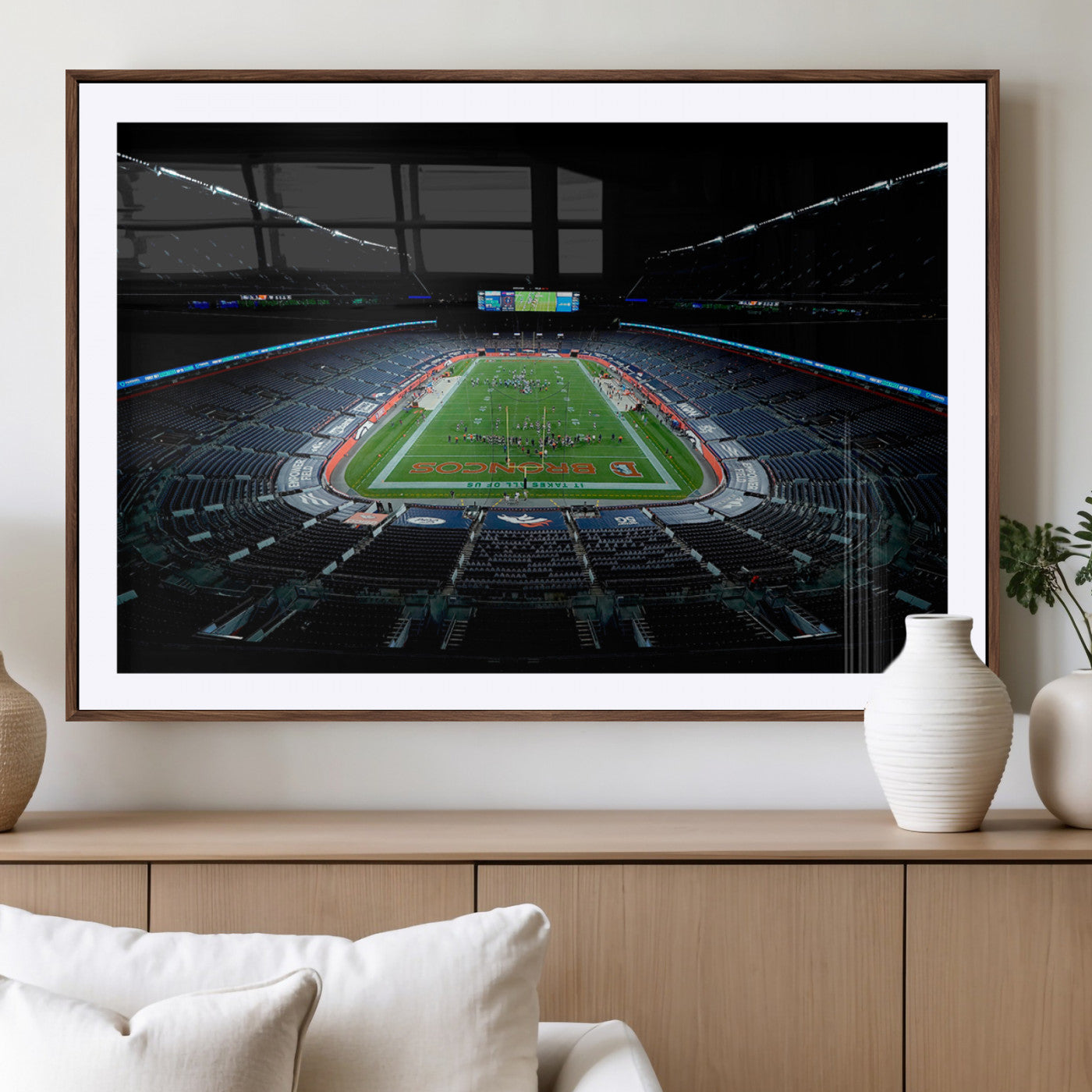 MGC-FP-36x24 - Denver Broncos Football Team Print Canvas- Denver Empower Field at Mile High Stadium Wall Art Canvas