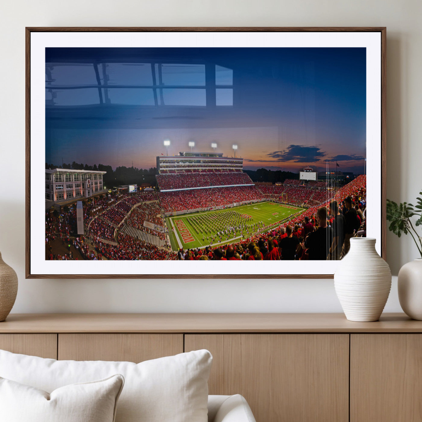 MGC-FP-36x24 - Wolfpack Football Team Wall Art Print - Raleigh Carter-Finley Stadium Wall Art Canvas Print