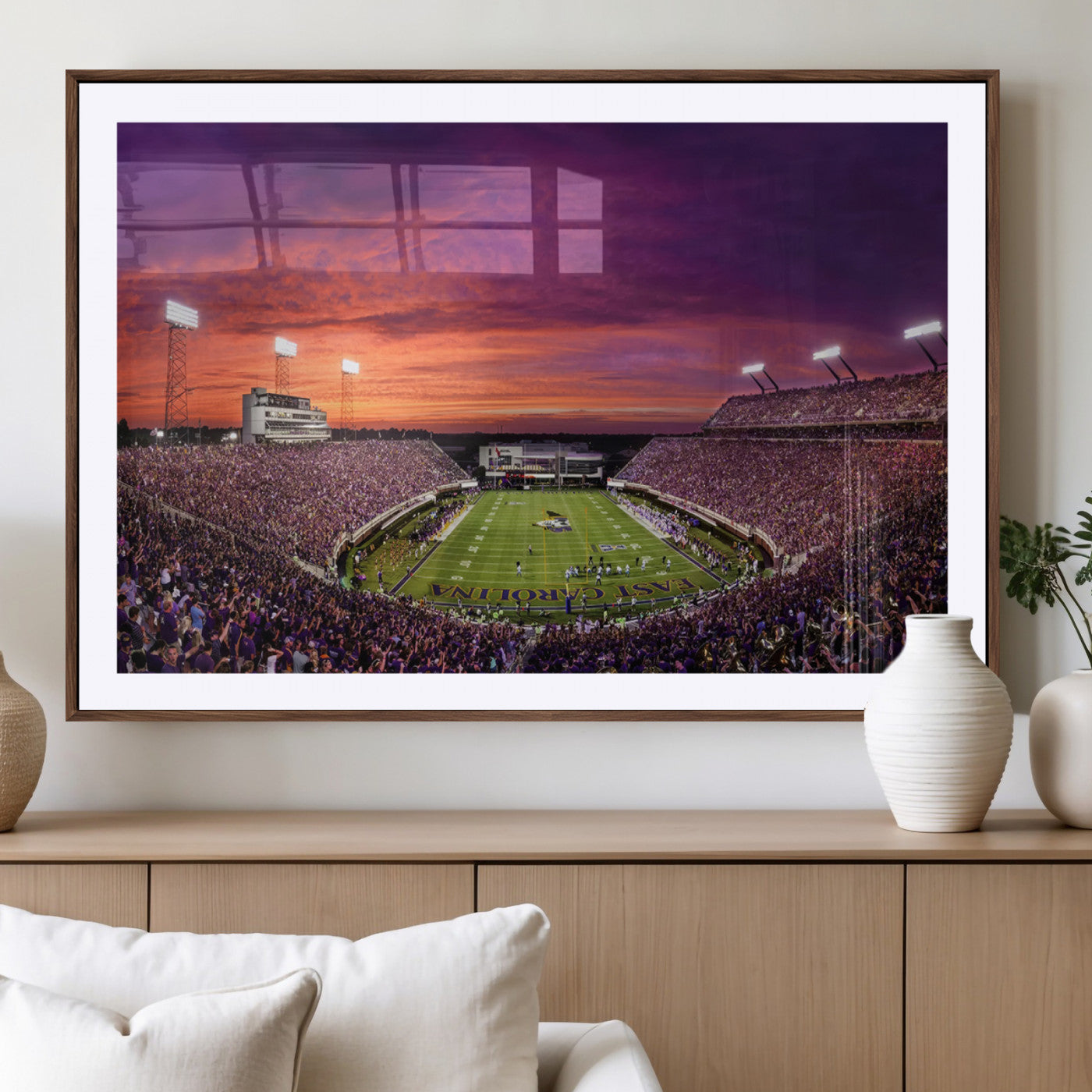 MGC-FP-36x24 - East Carolina University Pirates Football Print Canvas- Greenville Dowdy-Ficklen Stadium Wall Art