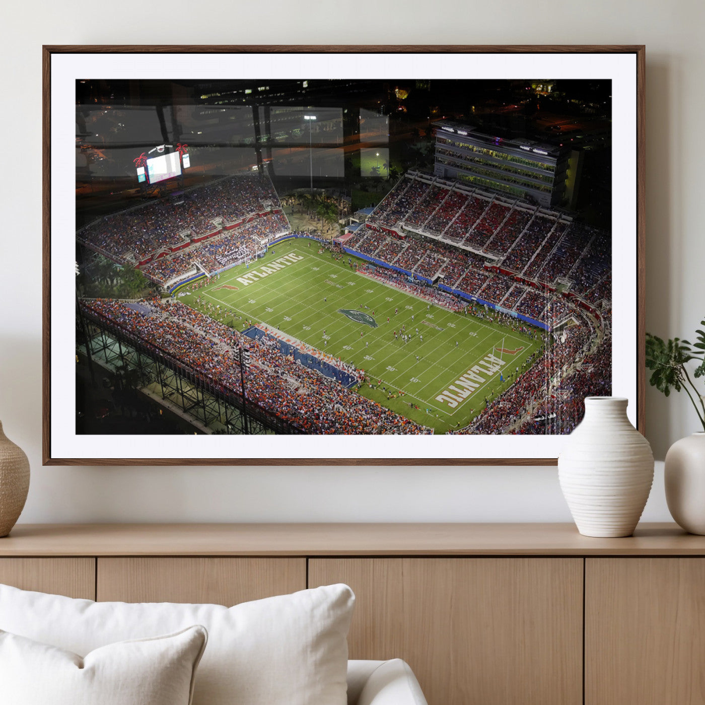 MGC-FP-36x24 - Florida Atlantic University Owls Canvas Print, Football Team Print - Boca Raton FAU Stadium Wall Art