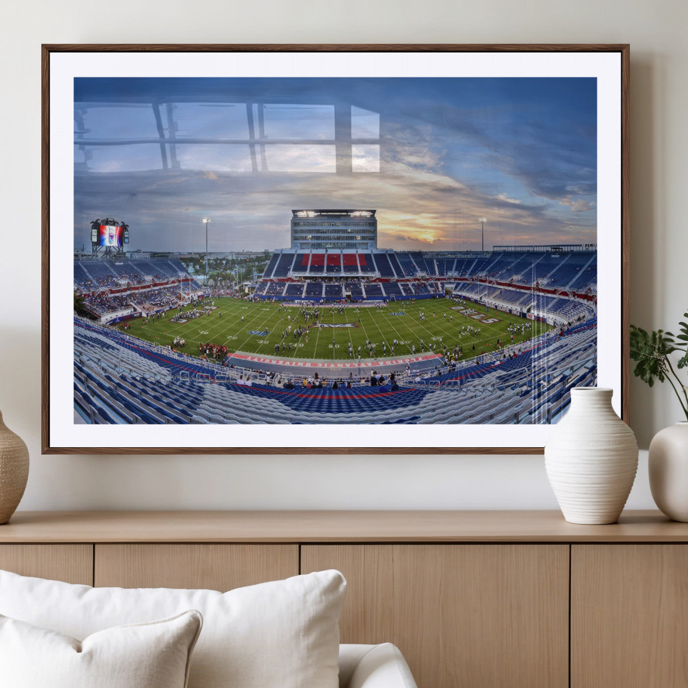 MGC-FP-36x24 - Florida Atlantic University Owls Football Team Print - Boca Raton FAU Stadium Wall Art Canvas Print