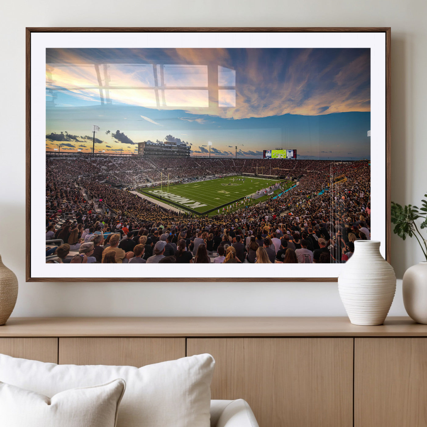 MGC-FP-36x24 - UCF Knights Football Team Print - Orlando FBC Mortgage Stadium Wall Art Canvas Print