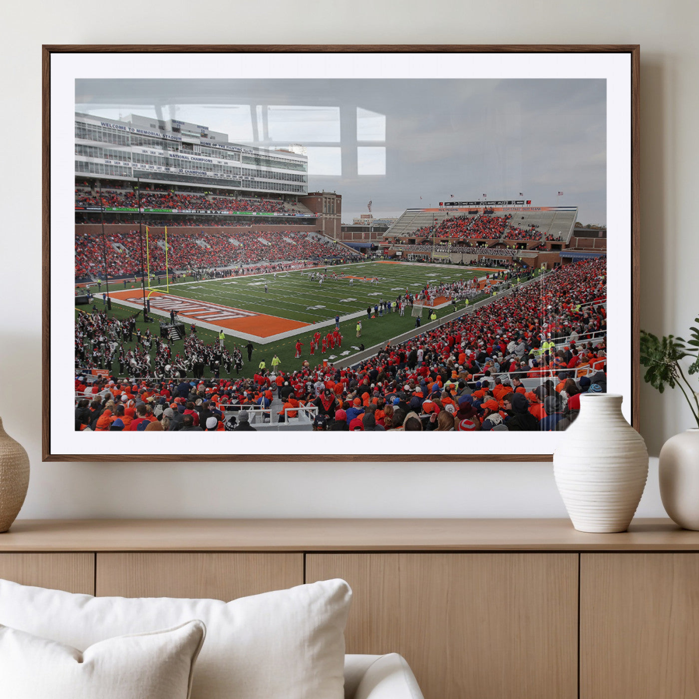 MGC-FP-36x24 - University of Illinois Fighting Illini Football Team Print - Champaign Illinois Memorial Stadium
