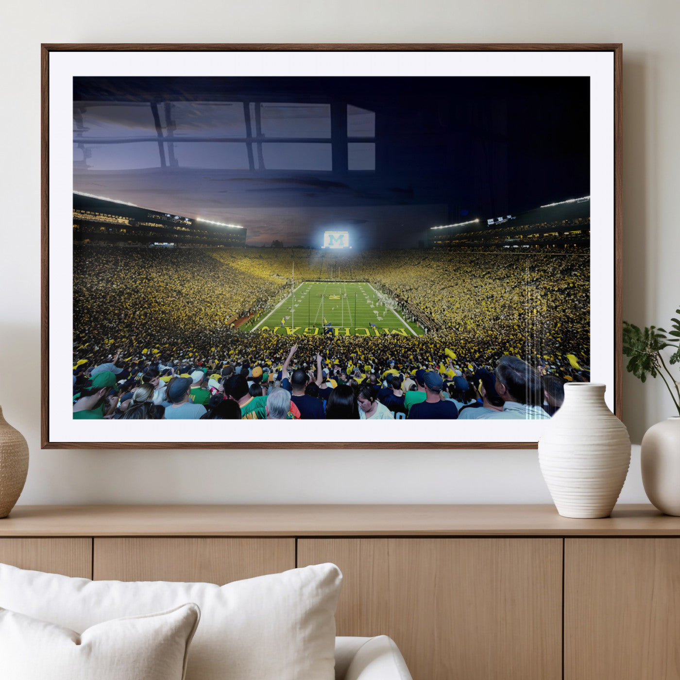 MGC-FP-36x24 - University of Michigan Wolverines Football Team Print - Ann Arbor Michigan Stadium Canvas Print