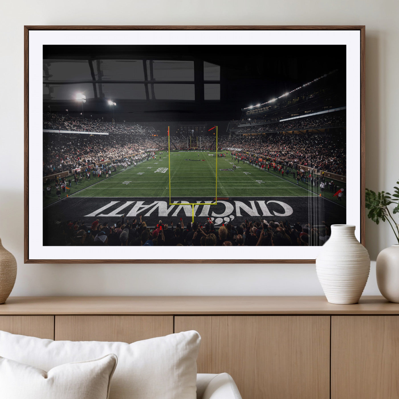 MGC-FP-36x24 - Cincinnati Bearcats Football Team Print - Nippert Stadium Wall Art Canvas Print