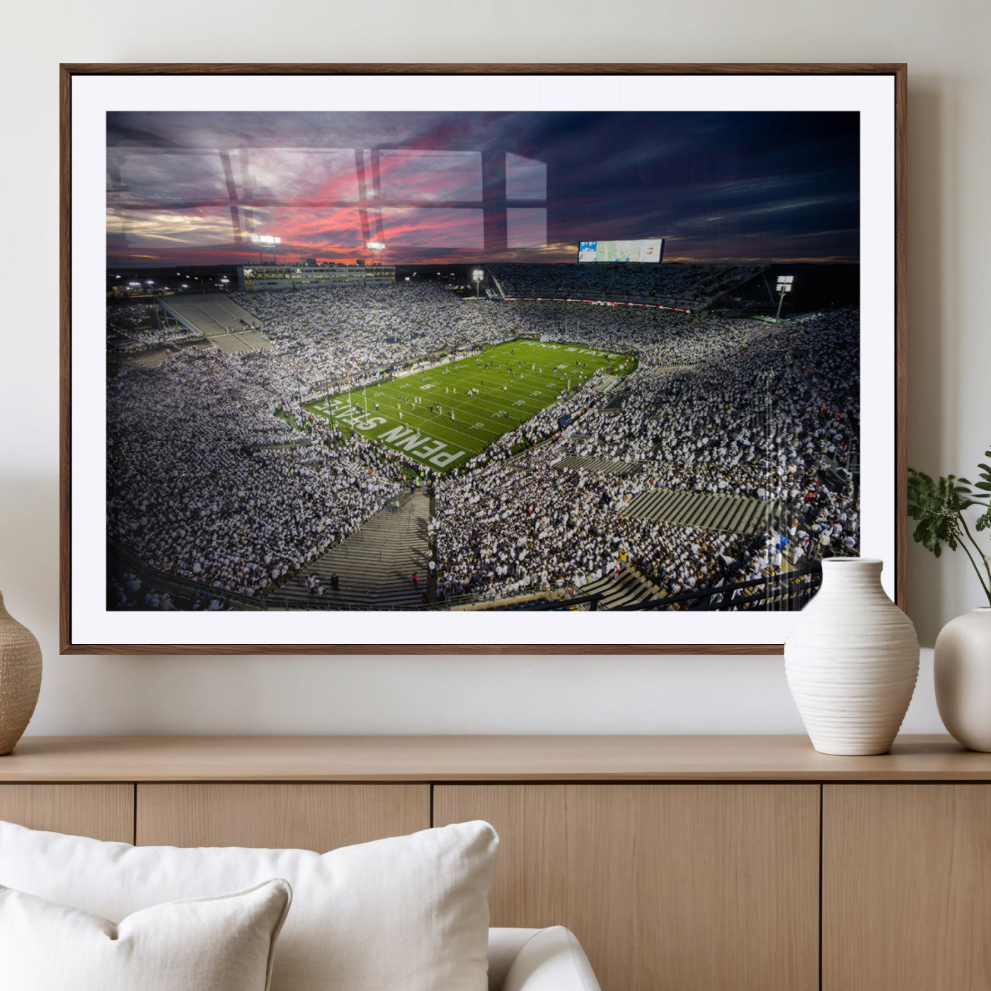 MGC-FP-36x24 - Penn State Nittany Lions Football Team Print - University Park Beaver Stadium Art Canvas Print