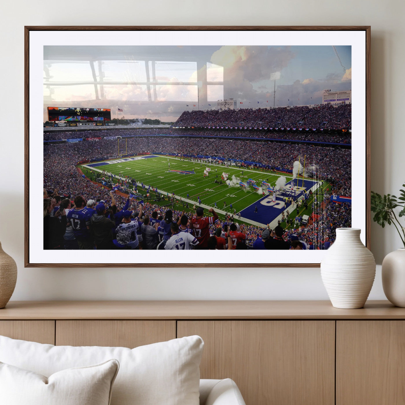 MGC-FP-36x24 - Buffalo Bills Football Team Print - Buffalo Highmark Stadium Wall Art Canvas Print