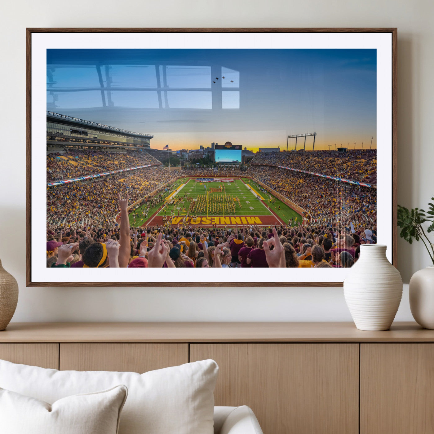 MGC-FP-36x24 - University of Minnesota Golden Gophers Art Print, Football Team Print - Minneapolis Huntington Bank