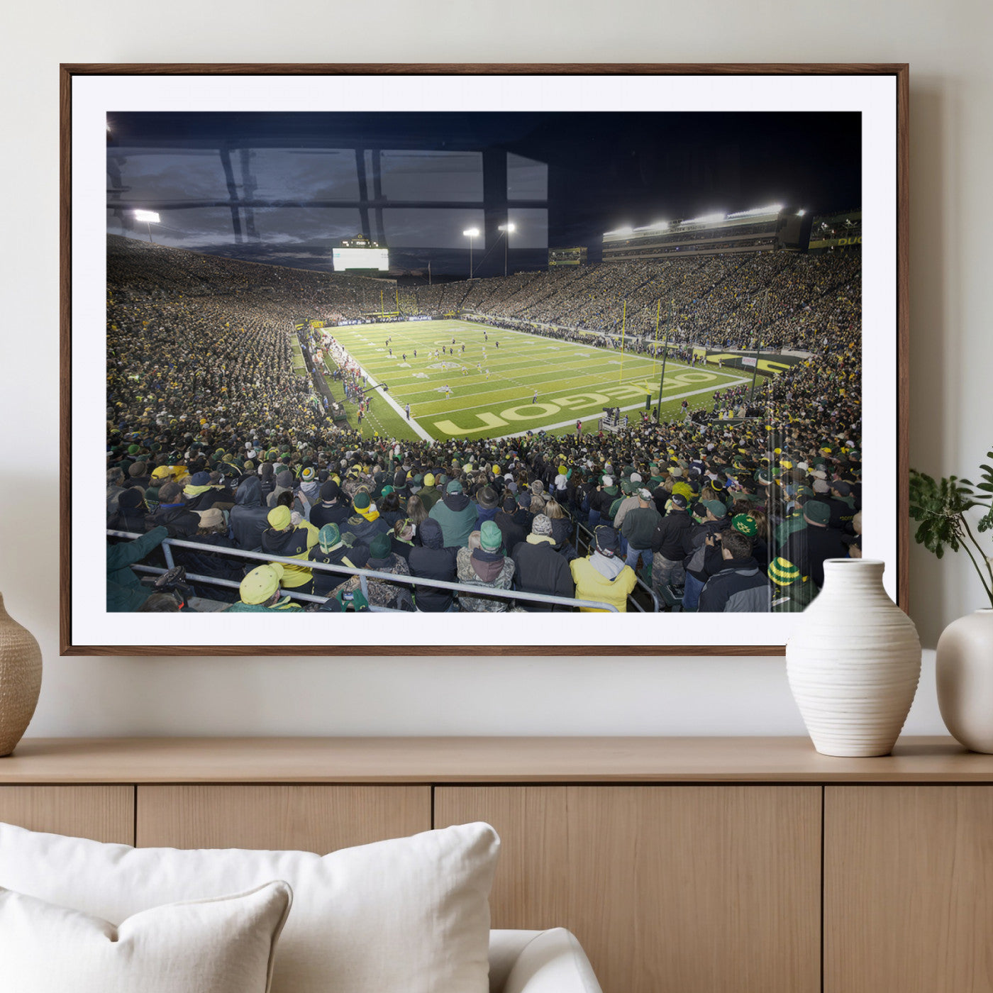 MGC-FP-36x24 - University of Oregon Ducks Football Team Print - Eugene Autzen Stadium Wall Art Canvas Print